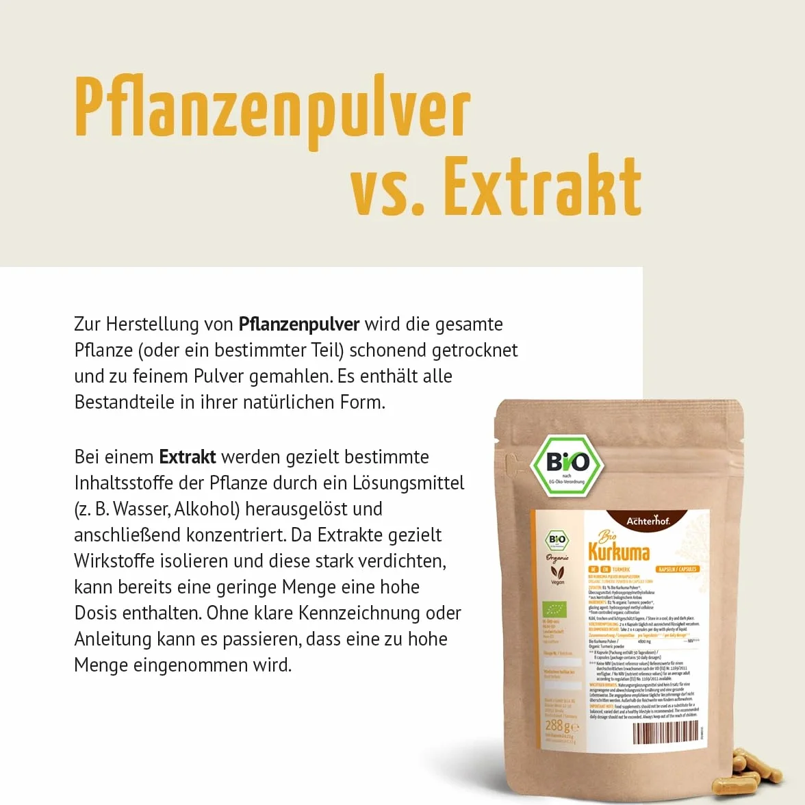 Capsule di curcuma biologiche 4800 mg 400 pezzi ricarica Achterhof
