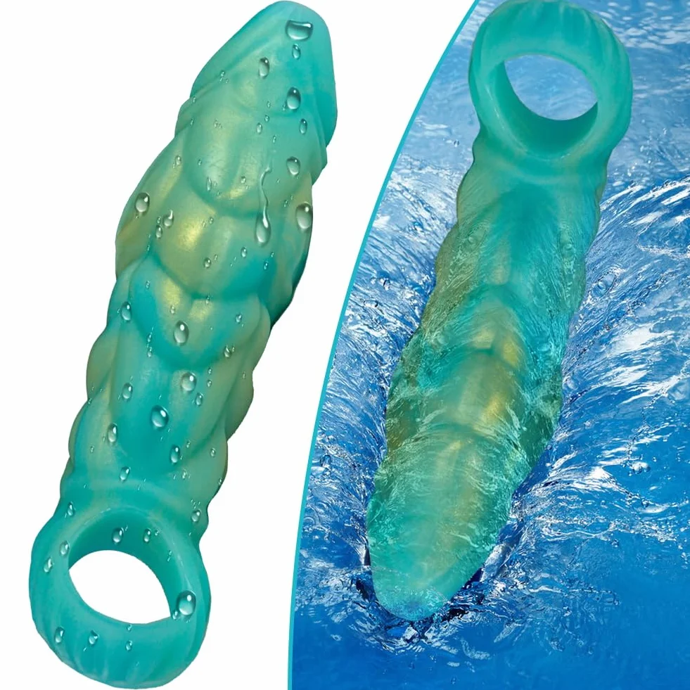 SXOVO Guaina Fallica Muscoloso, Guaina Pene Aperta con Anello Testicolare, Prolunga Pene Indossabile e Riutilizzabile, Ritardante Eiaculazione Precoce, Toys Sessuali per Uomini per Piacere Coppia (A)