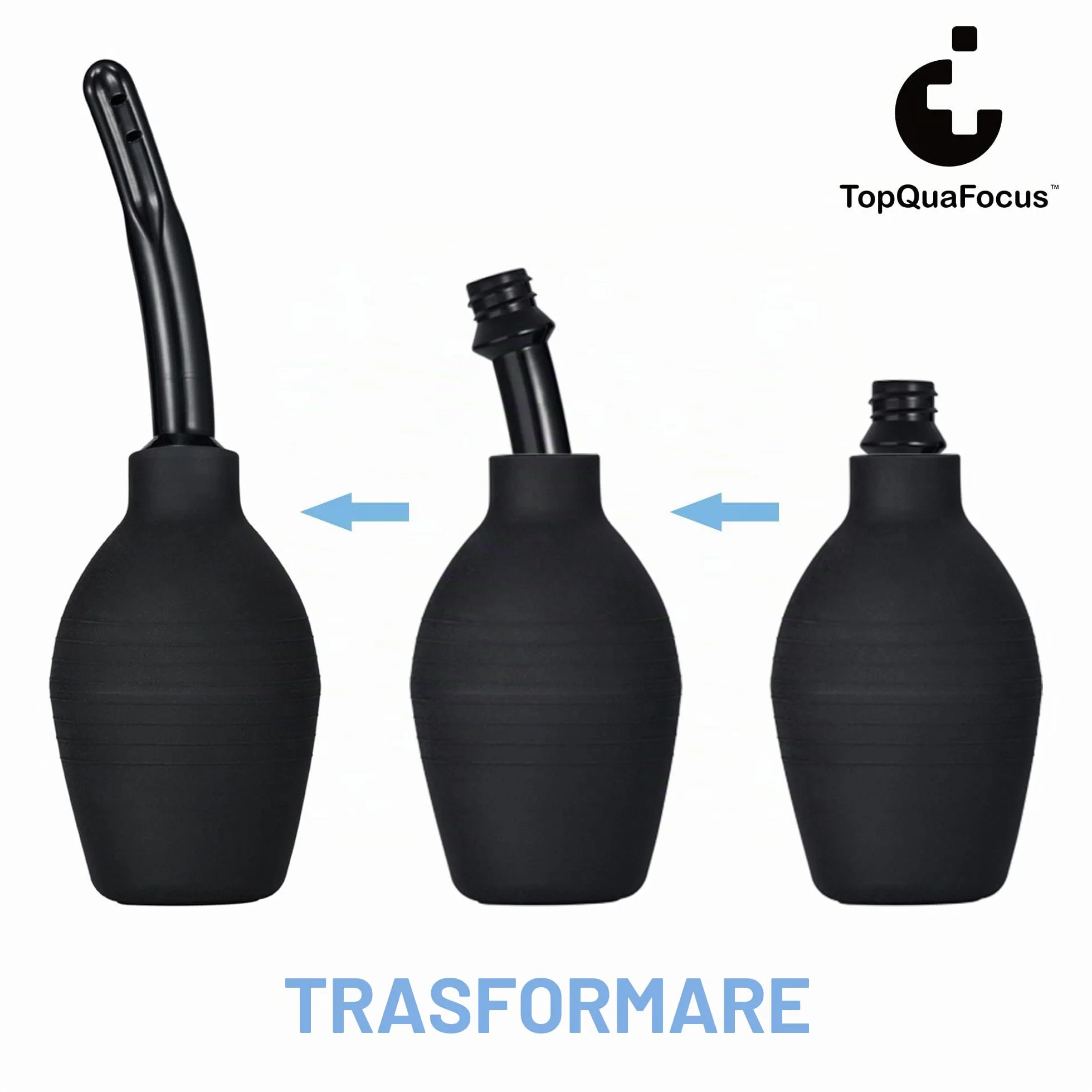 TopQuaFocus 294ml Lampadina per clistere Doccia anale Caffè per clistere per uomo Donna Pulizia punte 4,8' (nero)