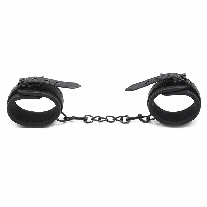 BONDAGERIE® Manette All Black Morbide, con catenina, colore Nero