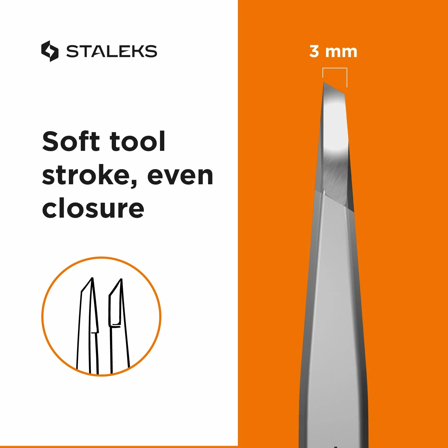 Staleks Pro Pinzette per sopracciglia per donne - Pinzetta precisa con punta smussata per la modellazione delle sopracciglia e la rimozione dei peli incarniti: strumento in acciaio inossidabile per
