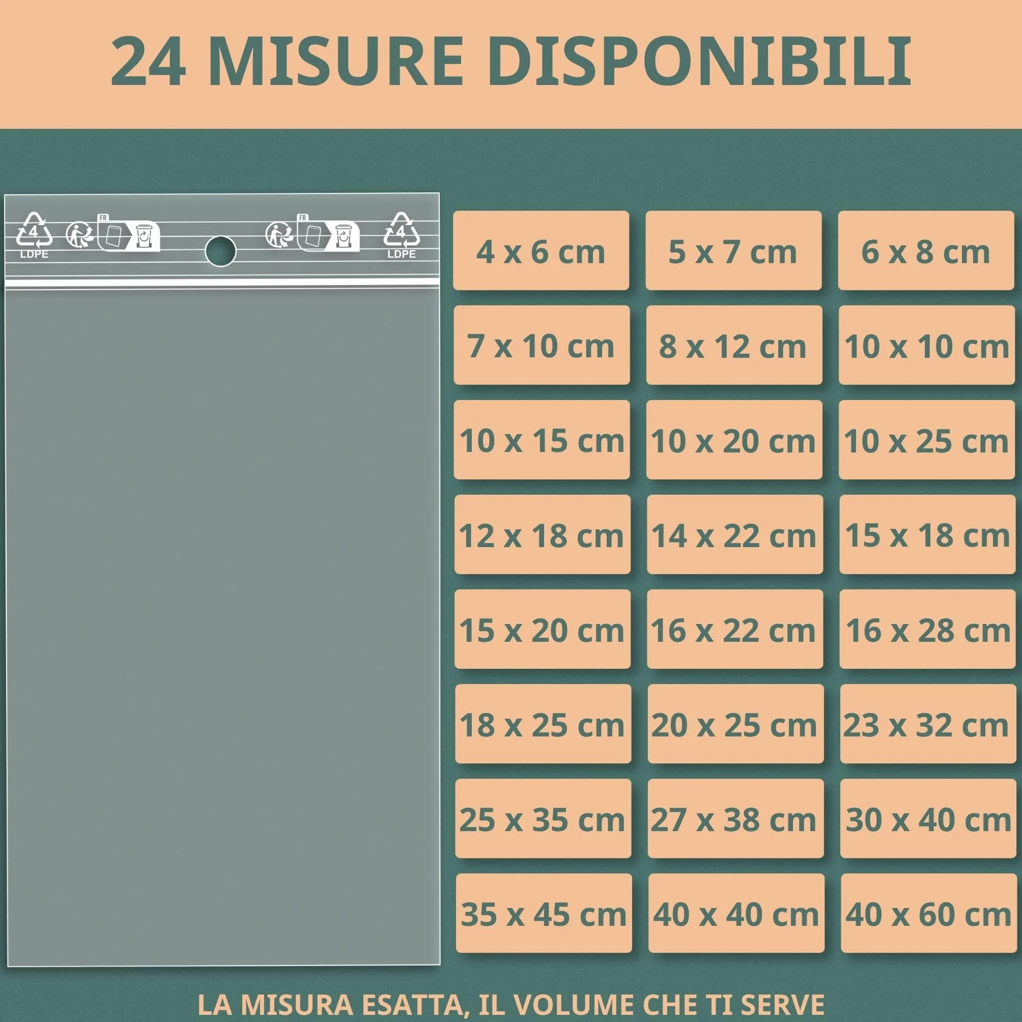 PACKY - Sacchetti Plastica Richiudibili 4x6 Cm - 100 Pezzi - Bustine Trasparenti Richiudibili | Ampia scelta