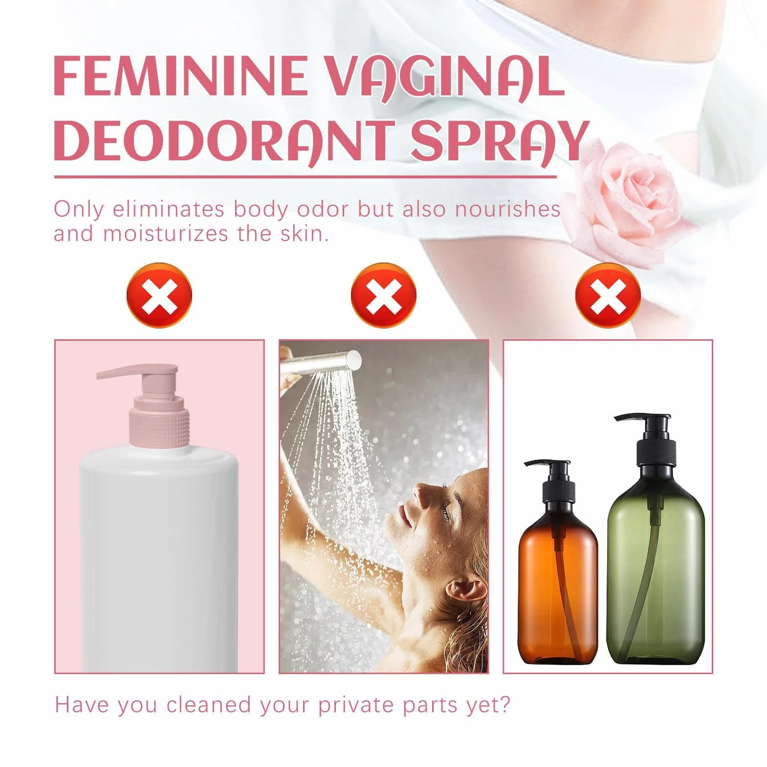 Deodorante Spray Donna per Igiene Intima - Set di 3 Deodoranti per Parti Intime Femminili