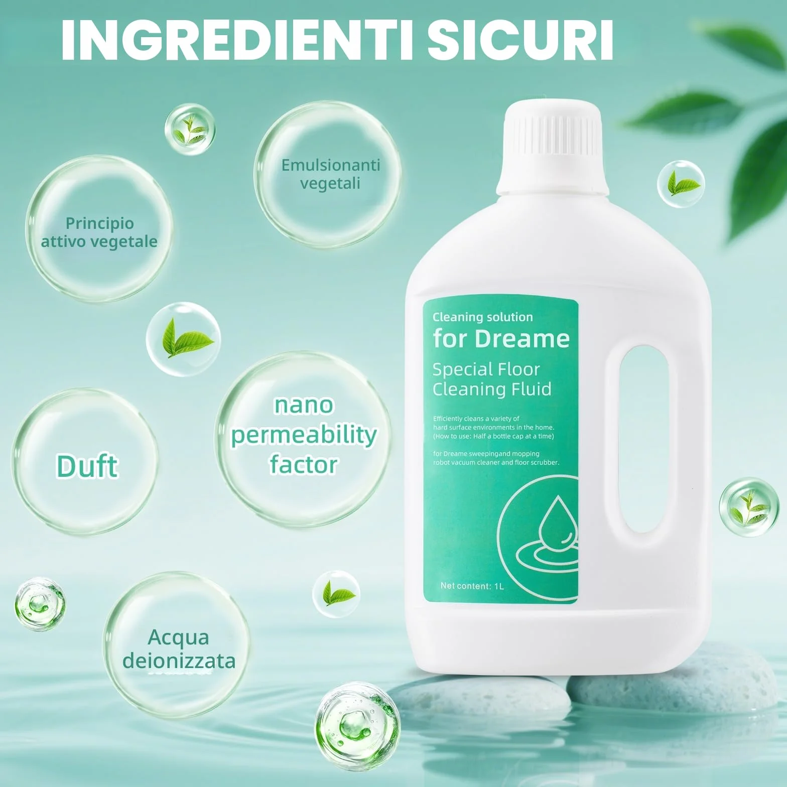 Soluzione detergente 2000 ml Dreame L10 Ultra L20 Ultra L30 Ultra L40 Ultra L50 Ultra X50 Ultra X40 Ultra X40 Master X30 Ultra