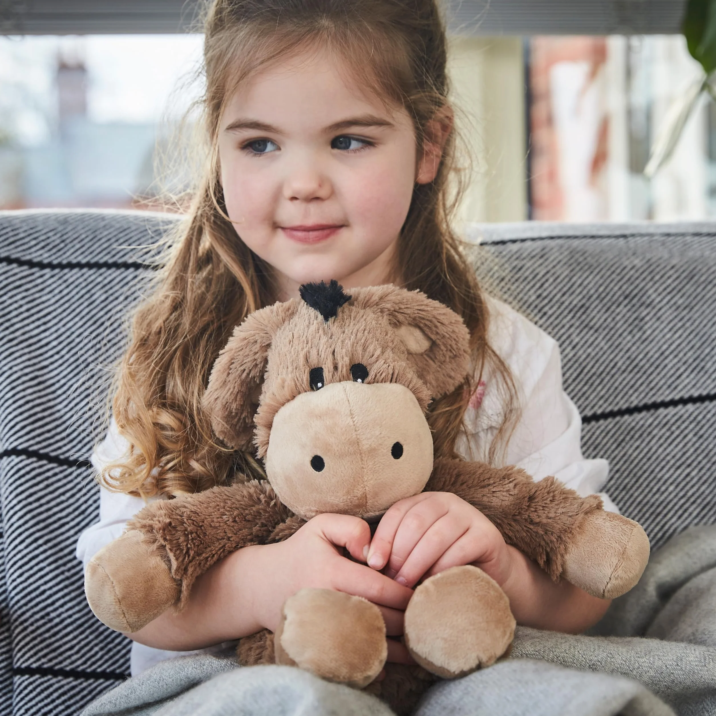 Warmies Peluche Asinello Borsa di Grano Riscaldabile al Microonde, Orsetto Coccoloso Riscaldabile Leggermente Profumato con Lavanda Francese, Rilassamento e Sollievo Caldo