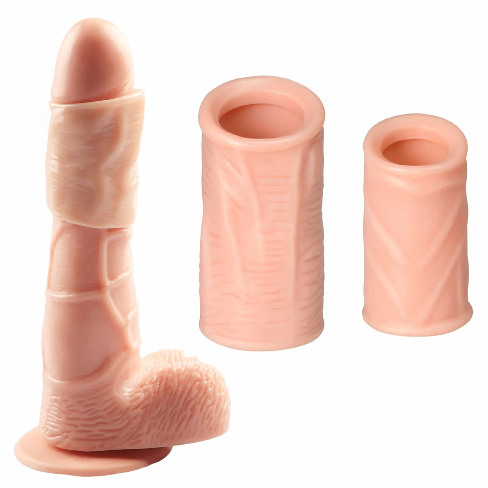 Manicotto Di Prolunga Maschio in Silicone Kit Ortesi Due Pezzi per Uomo