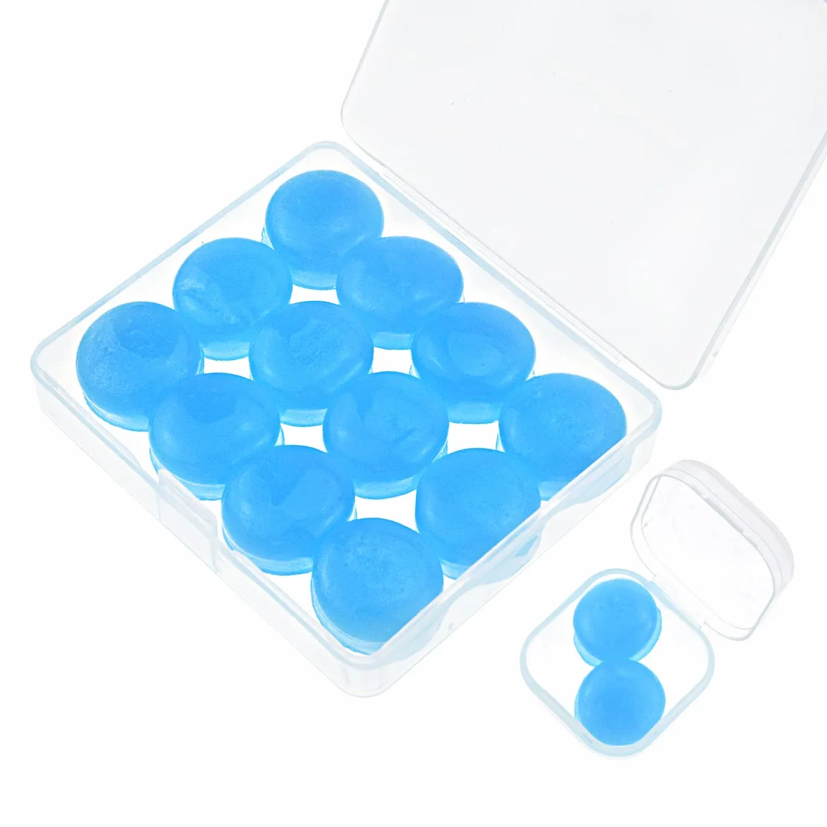 Tappi Orecchie Silicone Antirumore Morbidi Modellabili Riutilizzabili per Dormire, Nuoto, Lavoro (Blu)