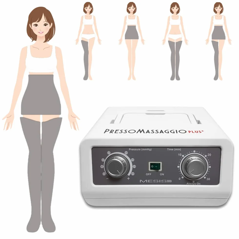 MESIS Pressoterapia Professionale Per Casa PressoMassaggio Plus+ (con 2 gambali e Kit Slim Body) Pressoterapia Linfodrenaggio Anti Cellulite Pressoterapia