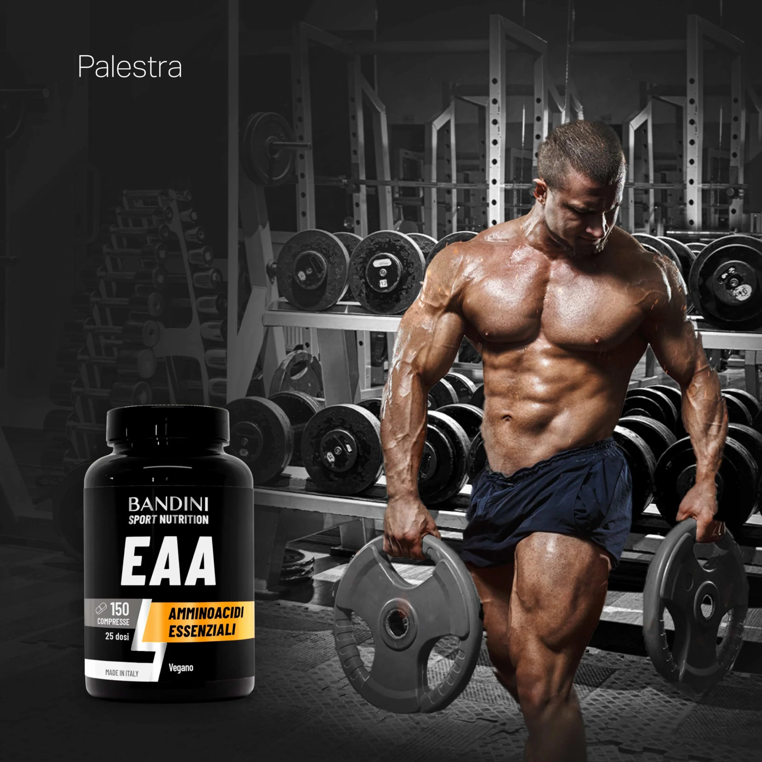 Bandini® EAA Aminoacidi Essenziali 1300mg | 150 Compresse | Complesso 9 Amminoacidi Intra Pre Post Workout - Essential Amino da Fermentazione | Integratore Alimentare sportivo | Vegan, Senza Zuccheri