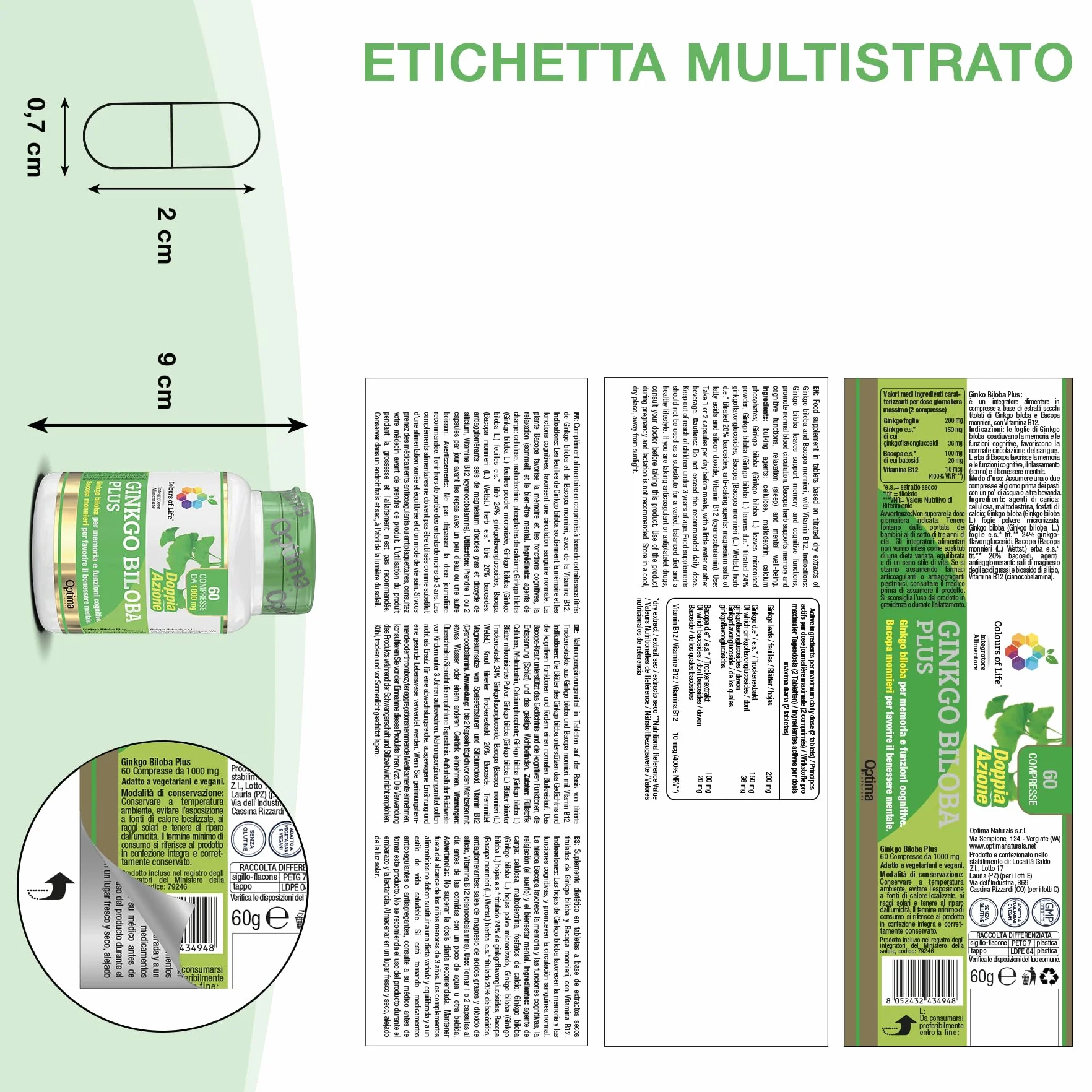 Ginkgo Biloba Plus Integratore di Ginkgo Biloba Supporto Capacità Cognitive Memoria Apprendimento Riduce Stress Fisico Mentale Senza Glutine Vegano 6