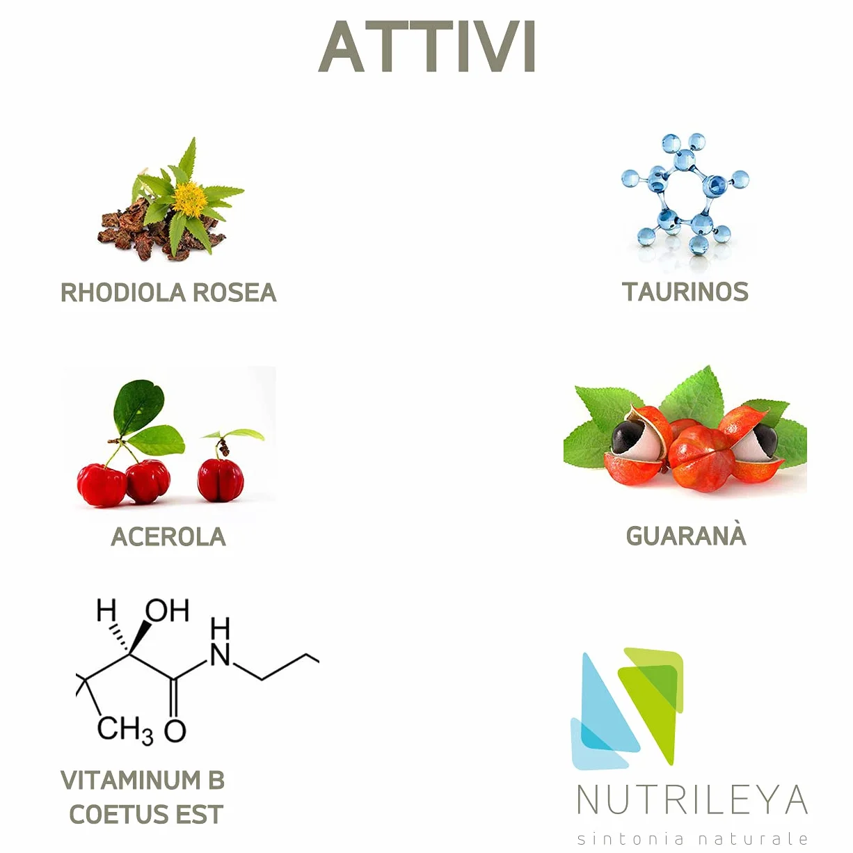 Nutrileya Nutrisprint 100ml 10 Flaconcini Energia Forza Concentrazione Rhodiola Taurina Guaranà Caffeina
