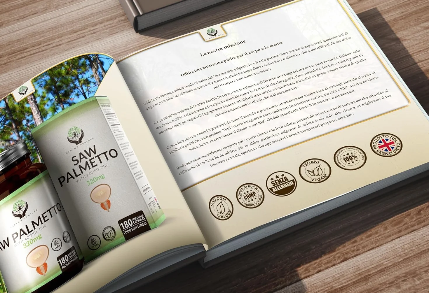 Saw Palmetto Prostata Integratore 180 Serenoa Repens Capsules 320mg con Zinco 15mg Non-OGM Senza Glutine