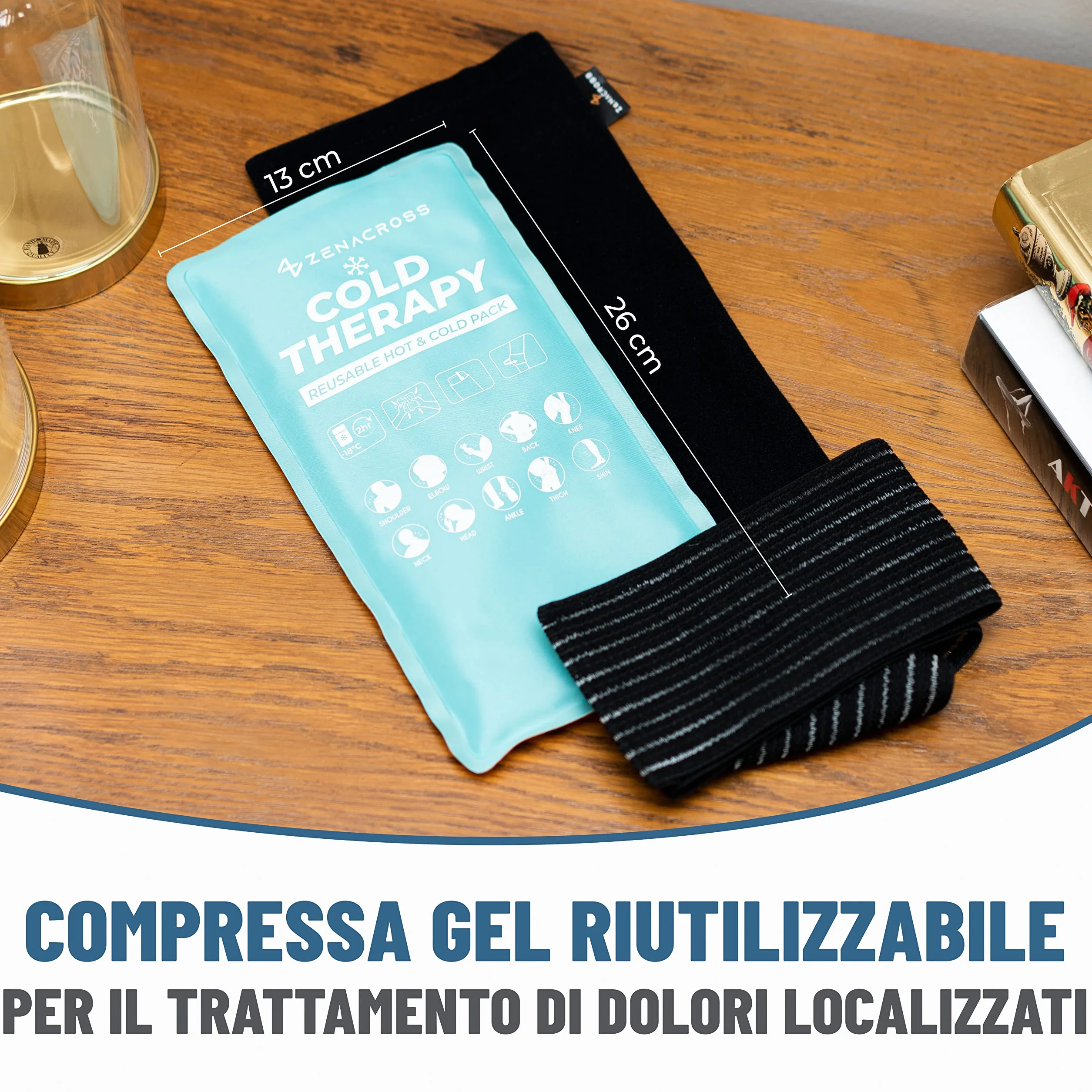Buste Ghiaccio Gel Riutilizzabile con Custodia Multiposizione in Tessuto - Effetto Caldo e Freddo per microonde e congelatore