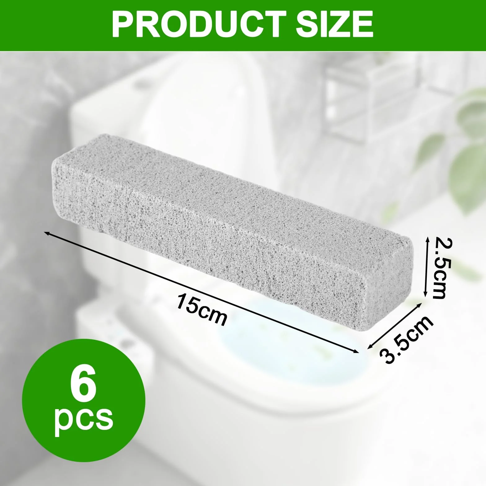 Pomice Extra Forte 6 Pezzi – Blocco Pulente WC Ceramica Bianca, Strumento Pulizia Bagno e Grill