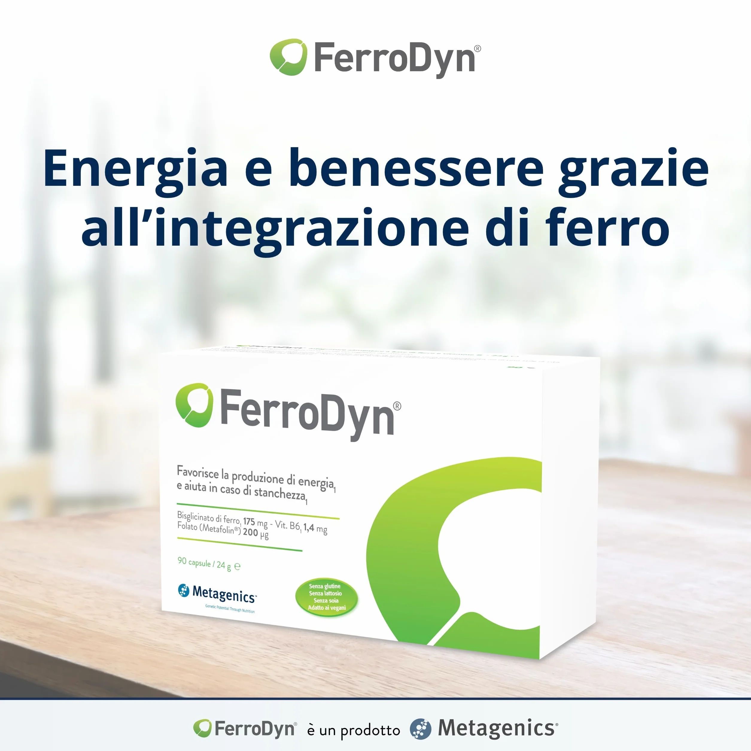 FerroDyn - Sostiene la Formazione dei Globuli Rossi e la Produzione di Energia - Utile in Caso di Affaticamento - 90 Capsule