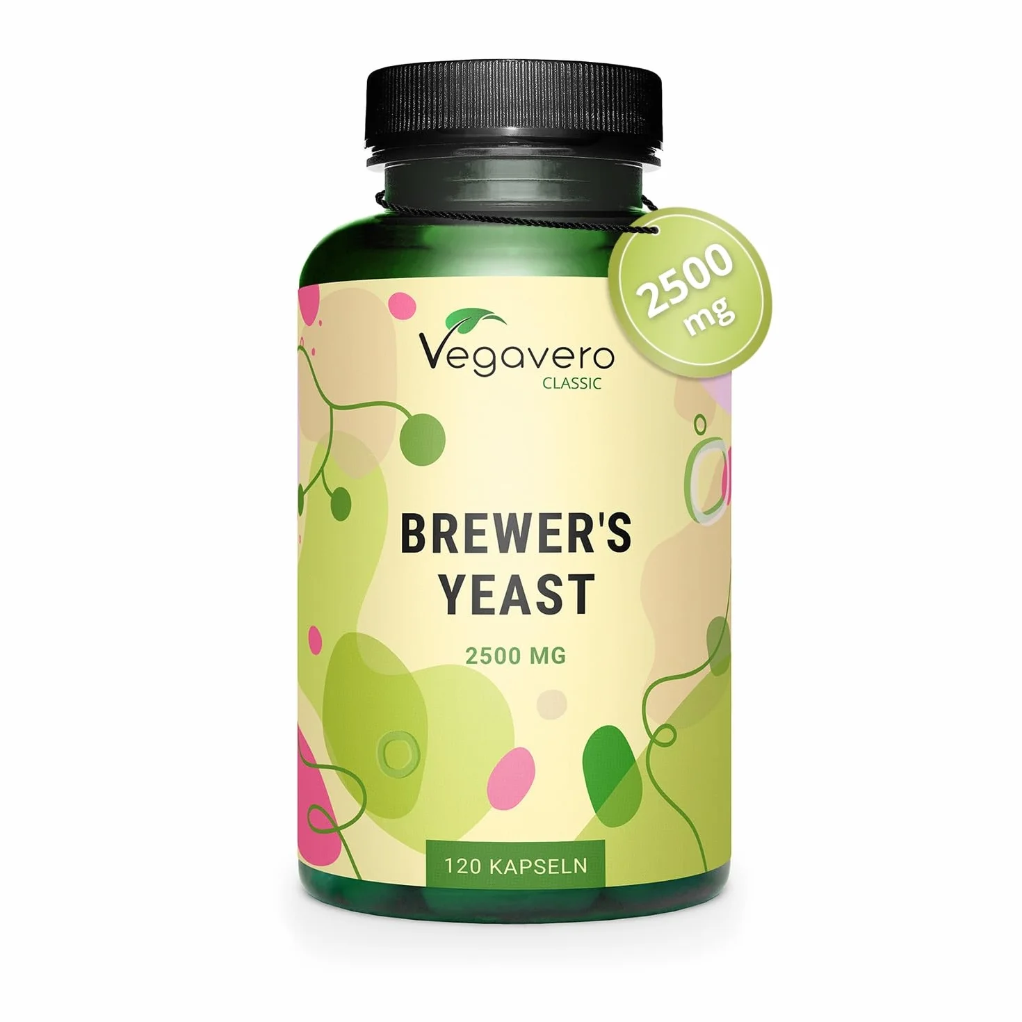 Vegavero® Lievito di Birra 2500 mg 120 Capsule Integratore Capelli Unghie Pelle Biotina Zinco Selenio Vegan