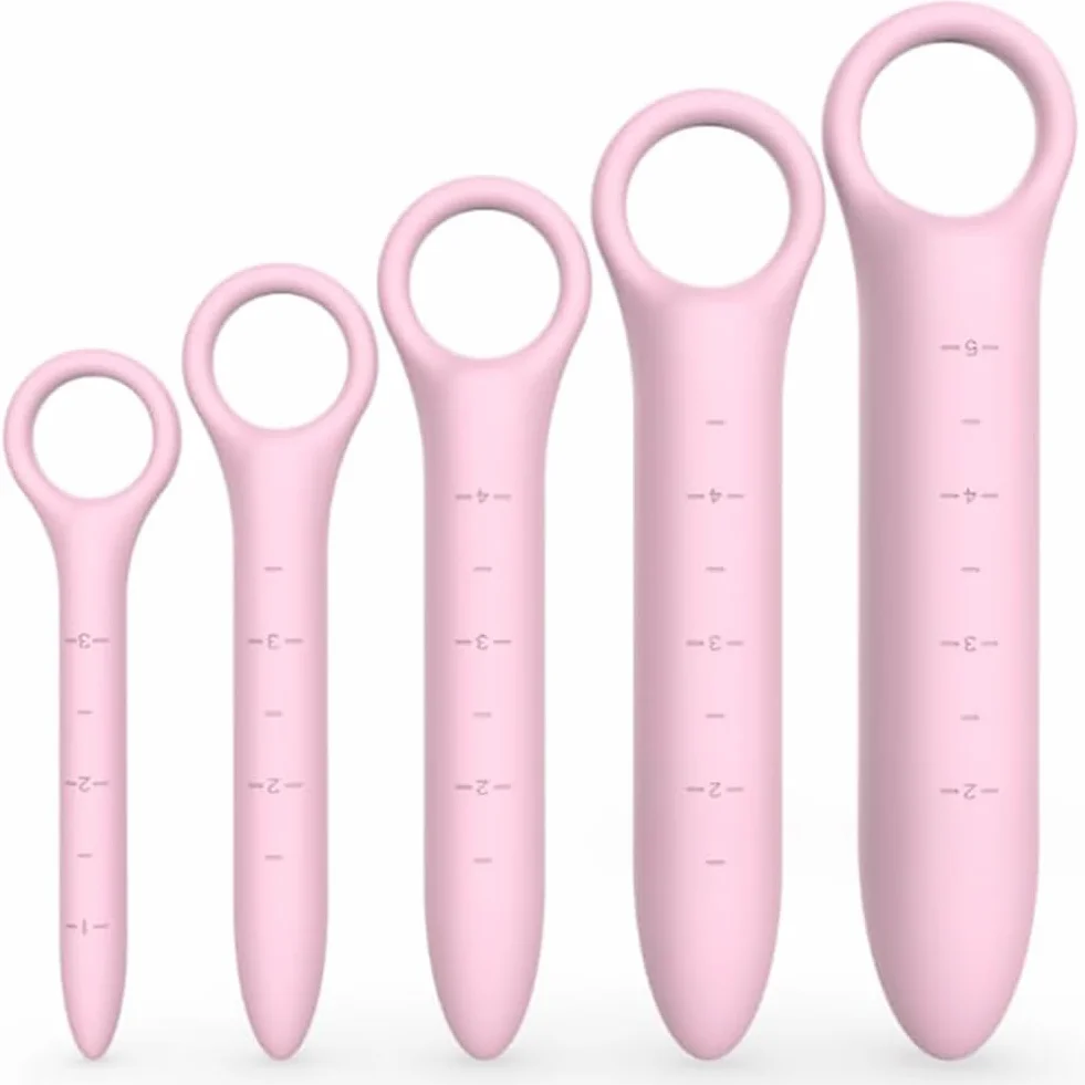 Dilatatori Silicone 5 Pezzi Dilatatore Vaginale e Anale Donna Uomo Rosa