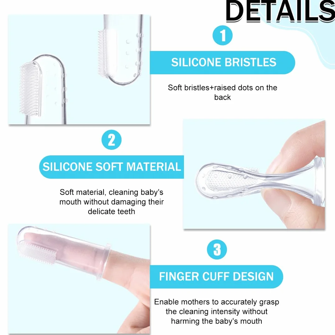 16 Pezzi Spazzolino Morbido & Sicuro da Denti per Bambino, Spazzolino da Denti di Dito in Silicone, Spazzolini per Neonati in Silicone, Spazzolini per Bebè e Bambini Piccoli, Senza BPA
