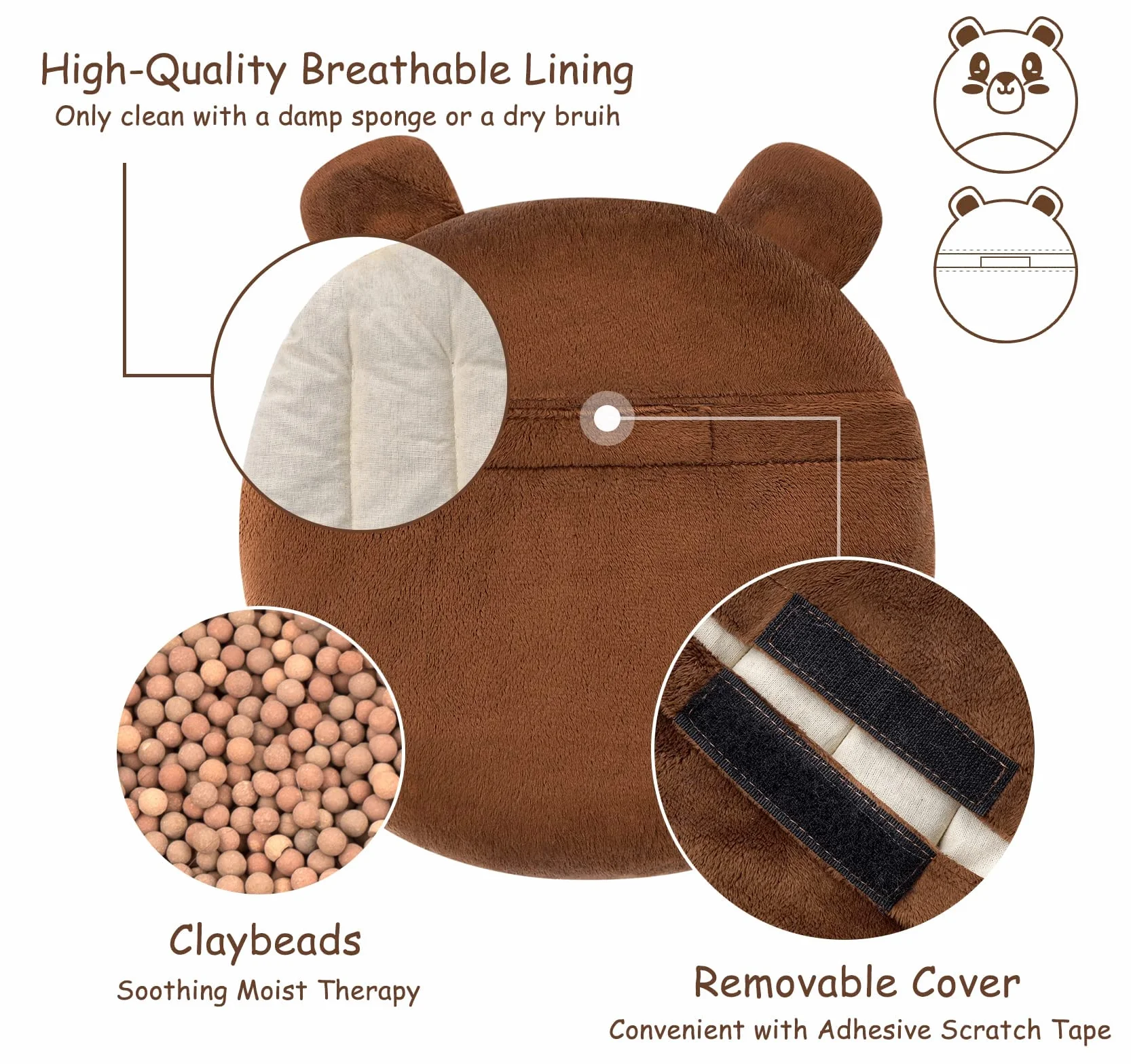 Cuscino riscaldante per microonde, 25 x 25 cm, borsa dell'acqua calda per microonde - Cuscino termico e rinfrescante | Piccolo cuscino termico per donne, bambini e neonati per dolori addominali e