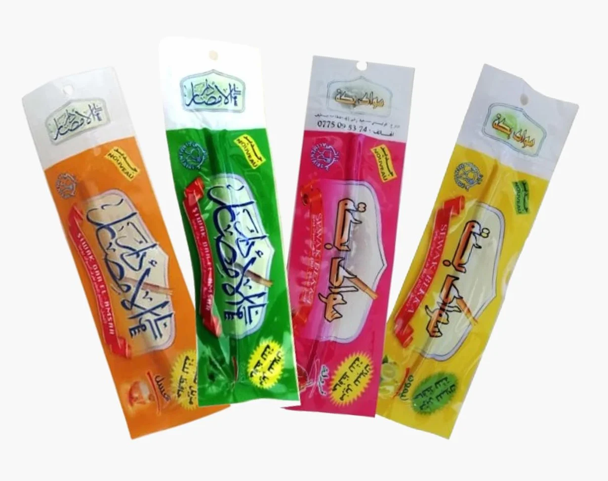Set di 3 Siwaks naturali aromatizzati Spazzolino da denti ecologico denti bianchi gengive sani Sapori fragola menta limone