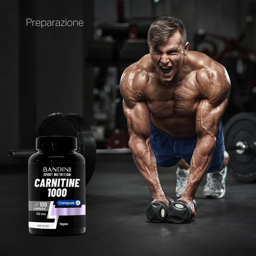 Bandini® L CARNITINA 1000 | 100 Compresse con Carnipure® (100 dosi, 100 giorni) | Integratore con L-Carnitina Tartrato Vegan | Carnitine Pura per Atleti e Sportivi - Energia, Resistenza e Recupero