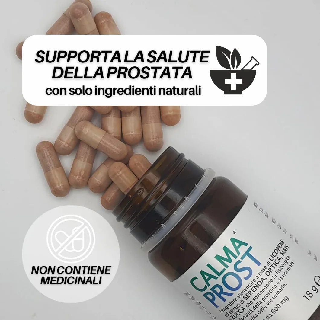 CALMAPROST Integratore Prostata 30 Capsule Serenoa Repens Licopene Zinco Selenio