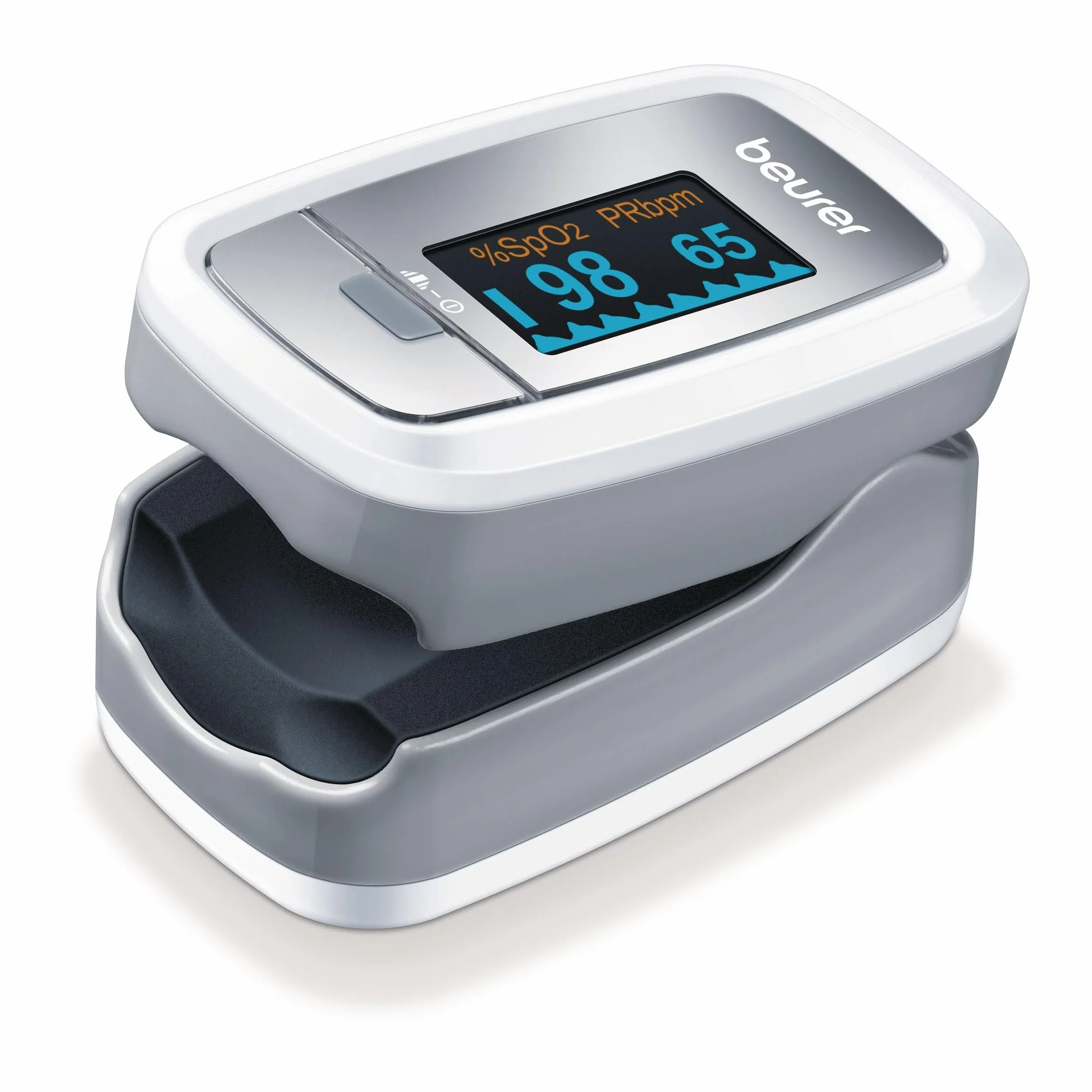Beurer PO 30 Saturimetro da Dito Professionale SpO2 Frequenza Cardiaca Display Colorato Custodia Inclusa Dispositivo Medico