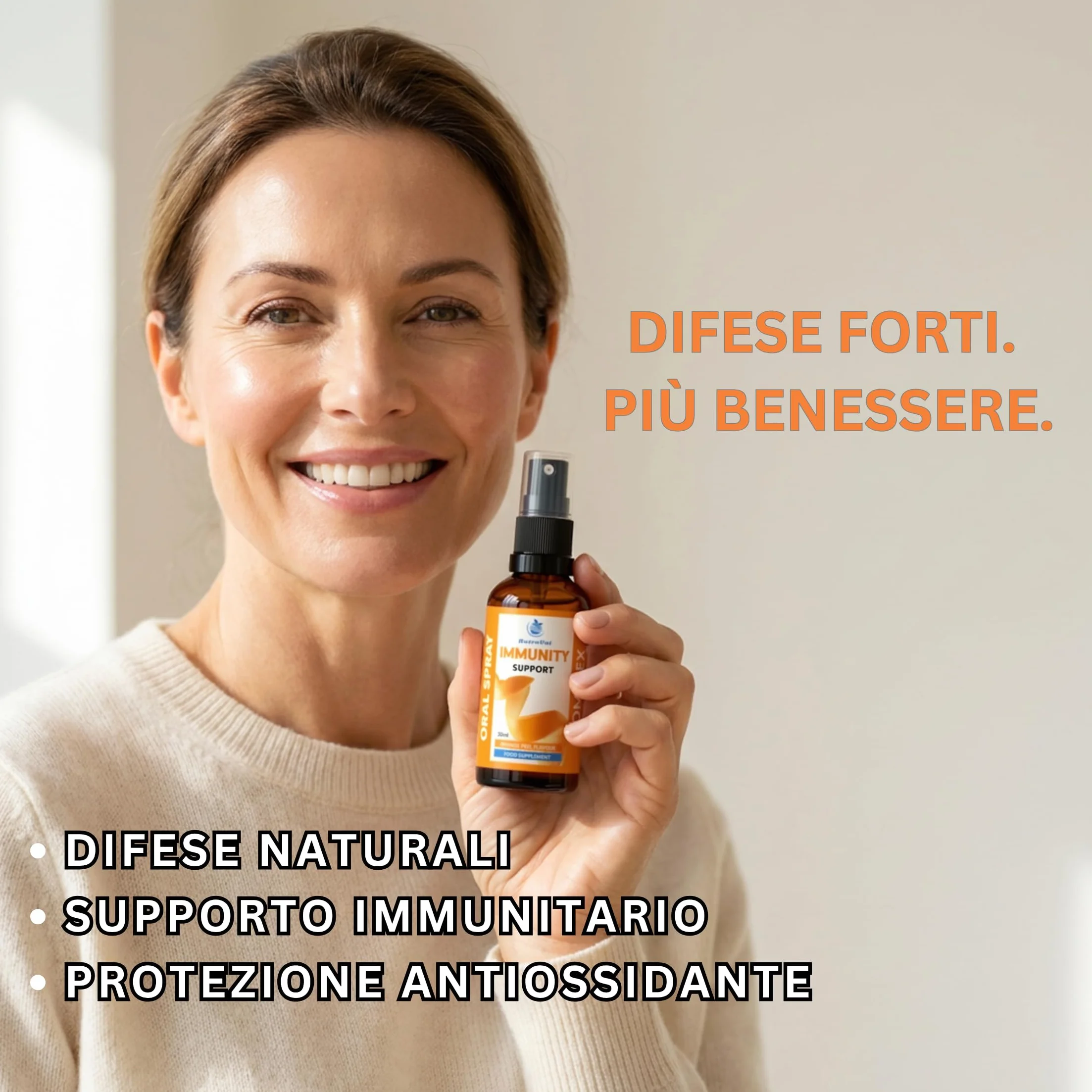Spray Immunità con Complesso di 4 Funghi | Chaga, Reishi, Shiitake & Cordyceps | Vitamina D3 2000 UI – Immunità, Ossa & Muscoli | Sambuco Nero | Assorbimento Rapido – Senza Compresse | Vegano | 30 ml