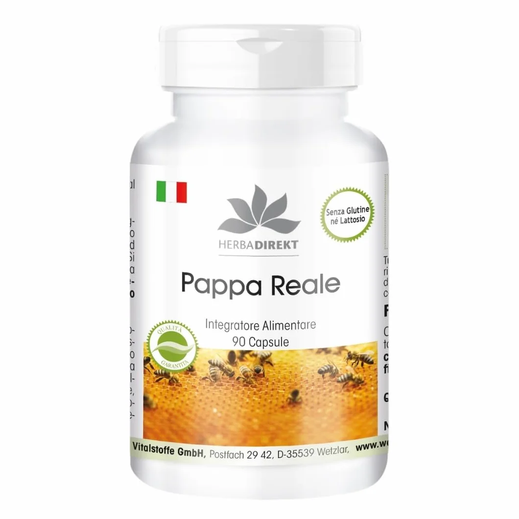 Pappa Reale fresca pura 500mg 4:1 90 Capsule HERBADIREKT Warnke Vitalstoffe