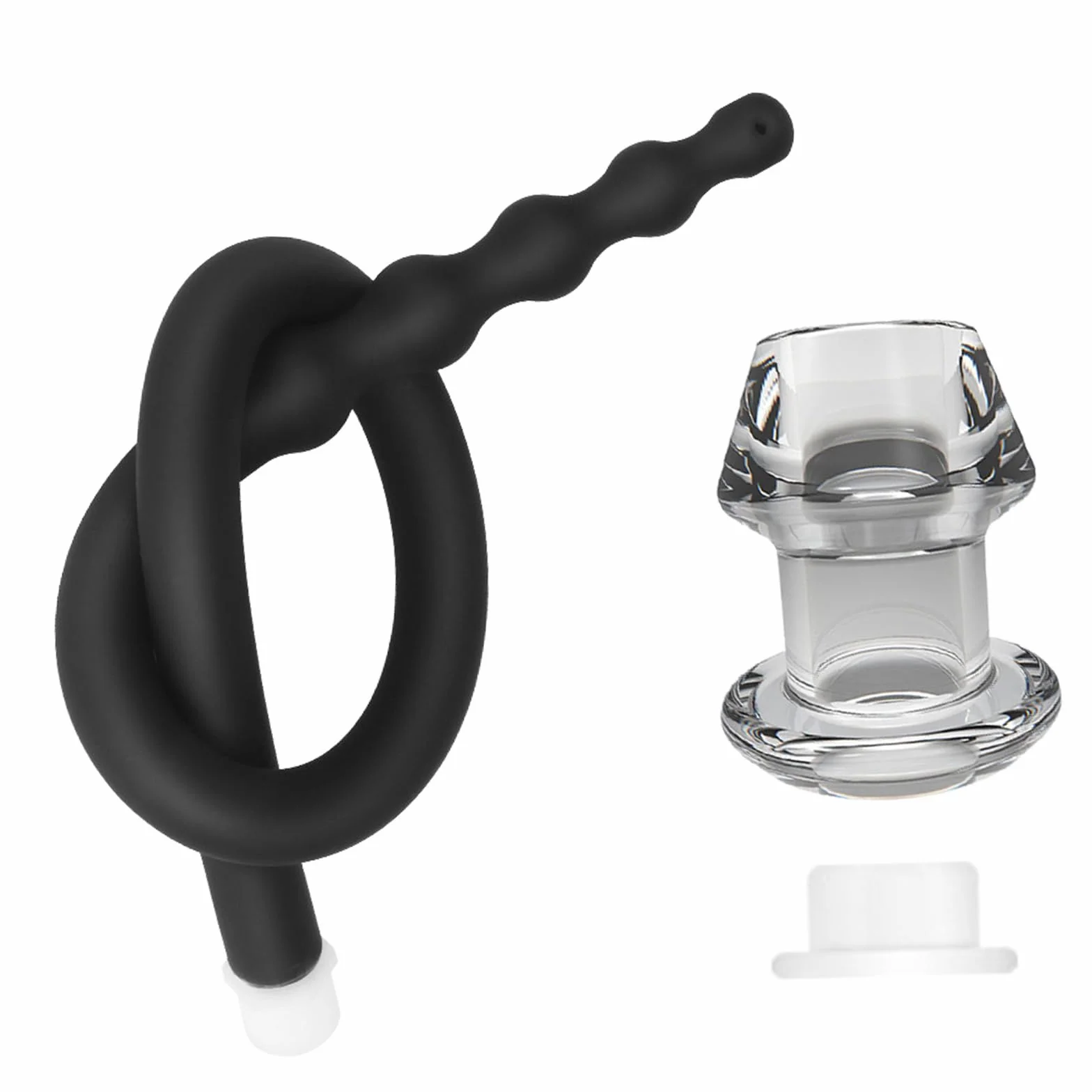 BDSMJOY tubo flessibile per doccia con Plug anale cavo trasparente, Doccia Clistere in Silicone, clistere per Anale Vaginale Colonic, Plug Anale Sex toys Donne Uomo