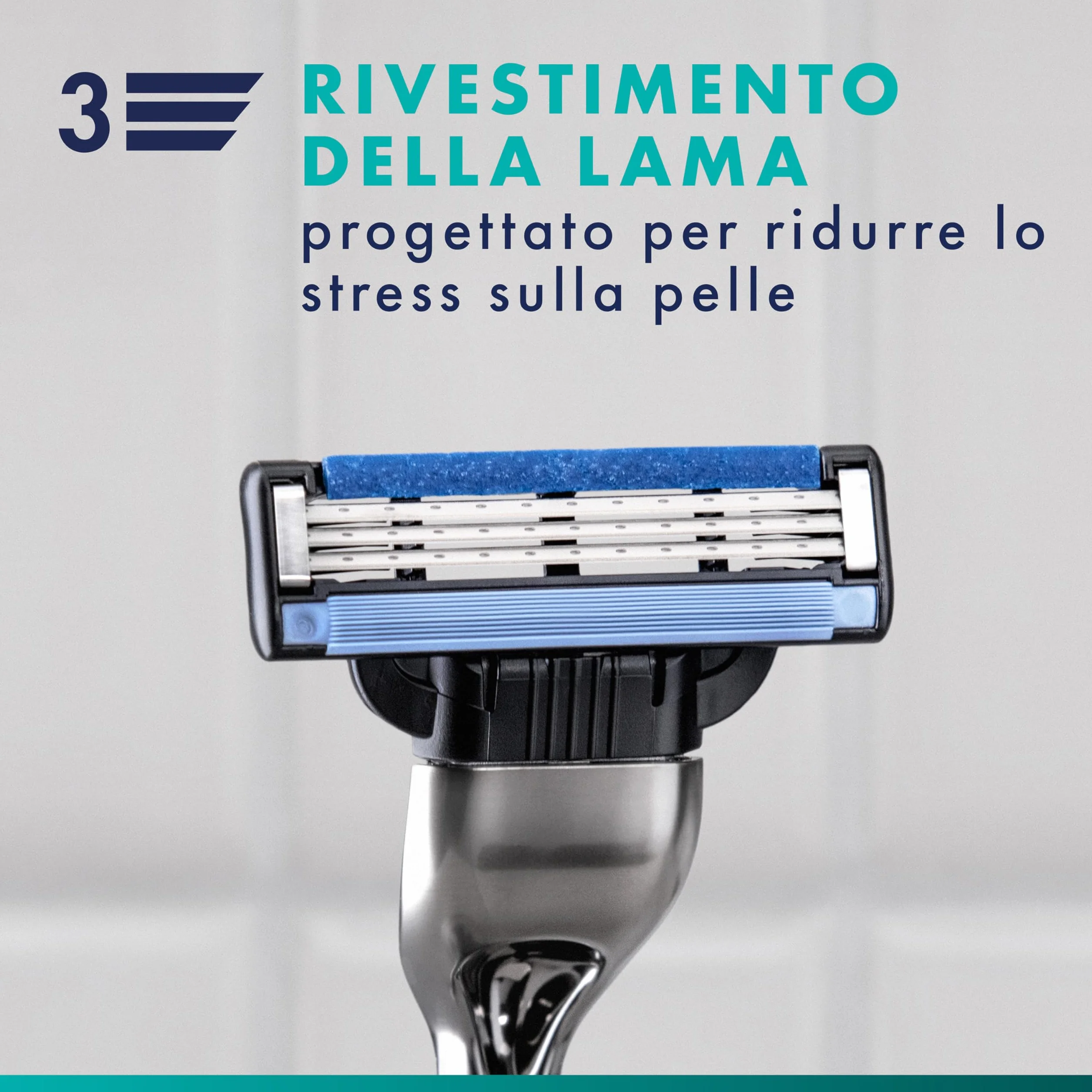 Gillette Mach3 Base 20 Lametta di Ricambio per Rasoio Barba Gillette, con Striscia Lubrificante per una Scorrevolezza Fluida e Rivestimento della Lama Progettato per Ridurre