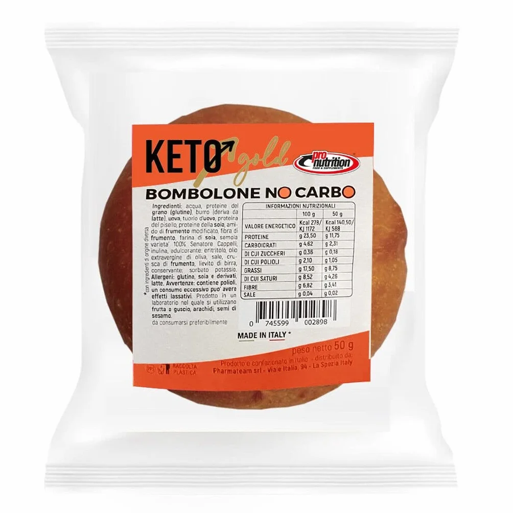 Pronutrition Bombolone Keto Nocarbo 50g - Snack Keto Ricco di Grassi Insaturi, Solo 2g Carboidrati