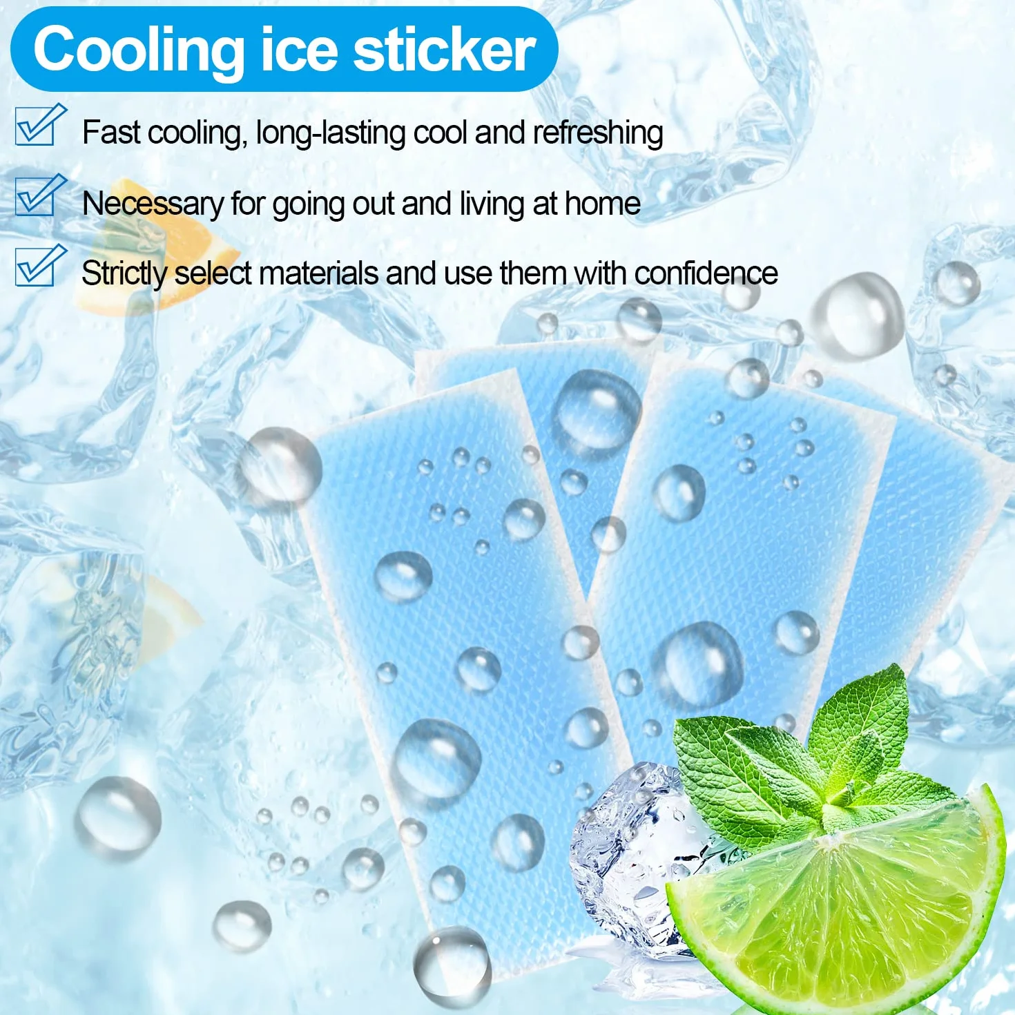 50 Pezzi Ghiaccio Gel Cerotti Refrigeranti per Febbre, Sollievo Febbre e Stanchezza