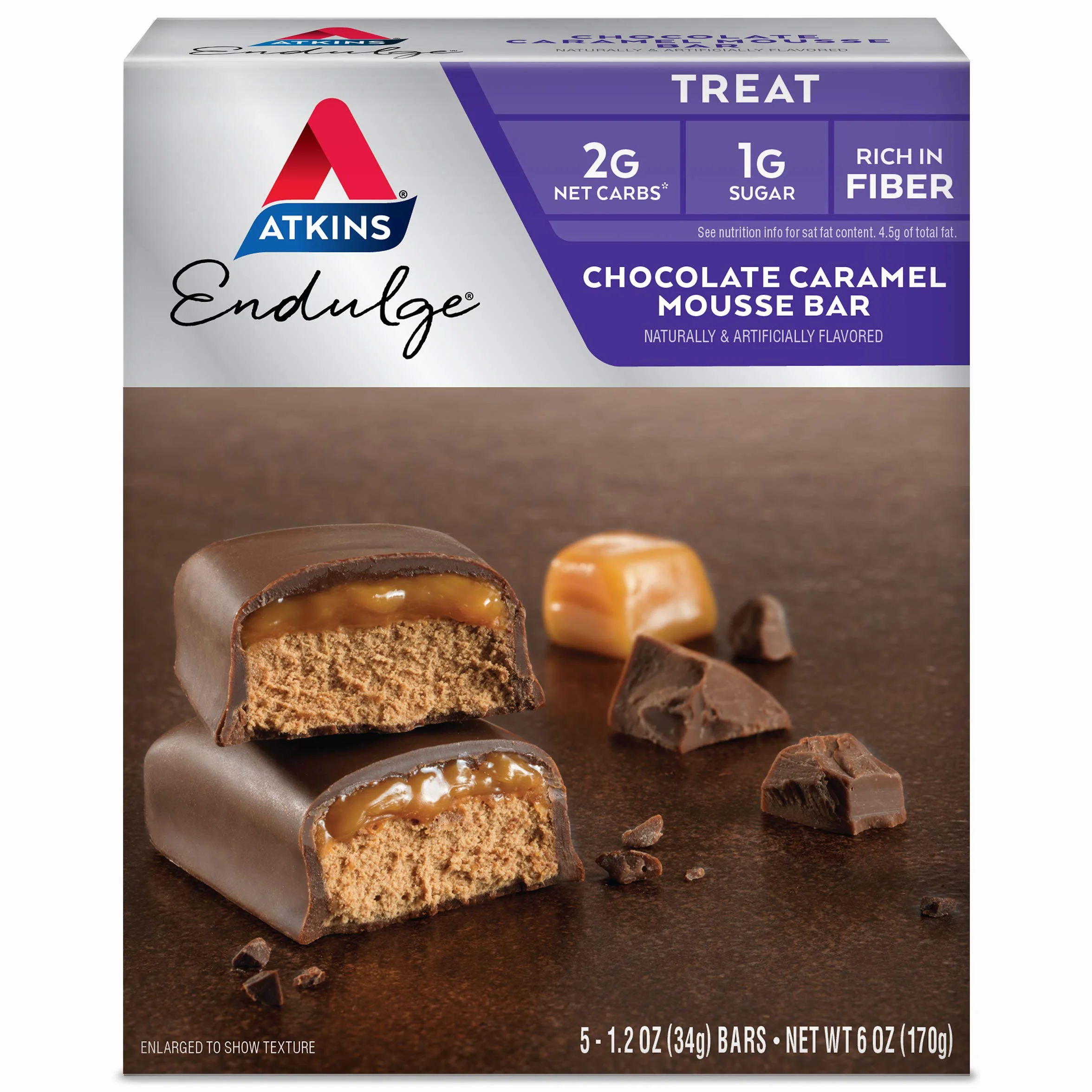 Chocolate Caramel Mousse Bar, 5 Bars, 35ml (34g)