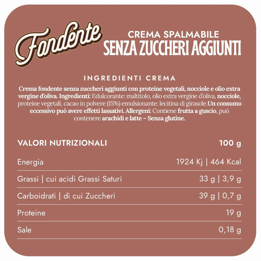 Choco Zero – Crema Proteica Crema Spalmabile Senza Zuccheri Aggiunti, Senza Glutine, Senza Lattosio, Vegano Vasetto da 200 g (3 Pezzi, Cioccolato Fondente)