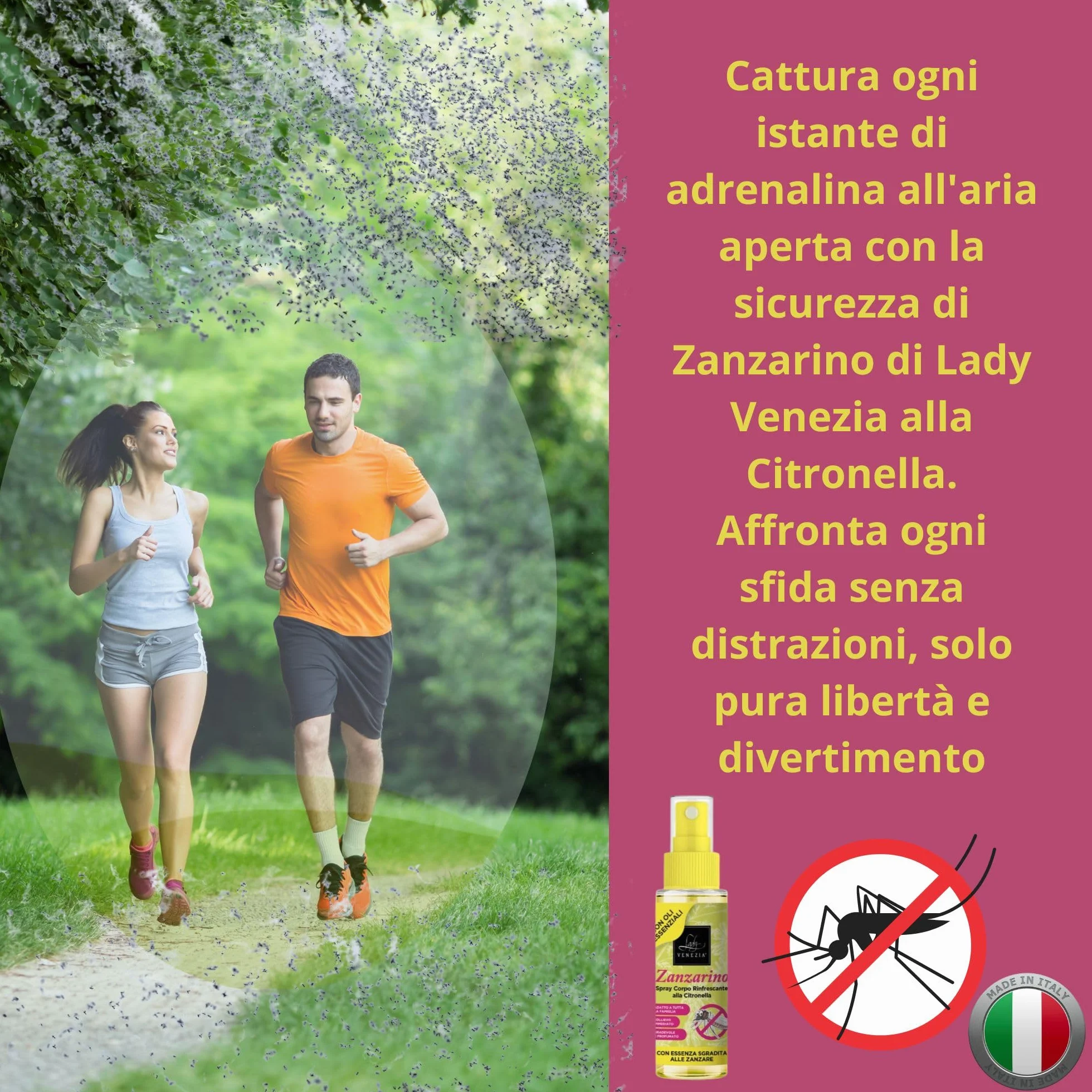 Lady Venezia Repellente Zanzare Spray Antizanzare 90 ml Olio Essenziale Citronella