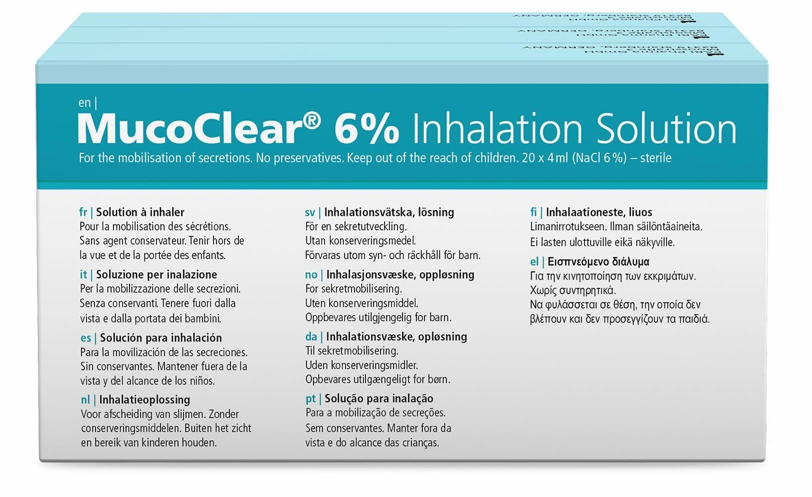 MucoClear 6% NaCl Inhalationslösung, 60 Ampullen