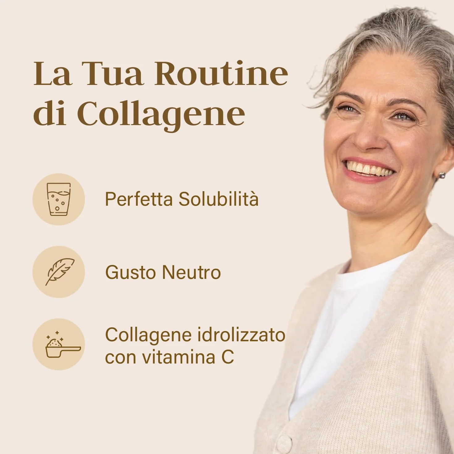 Collagene in Polvere 500g Idrolizzato con Vitamina C Gusto Neutro 33 Porzioni Bovino Peptidi Prodotto in Germania