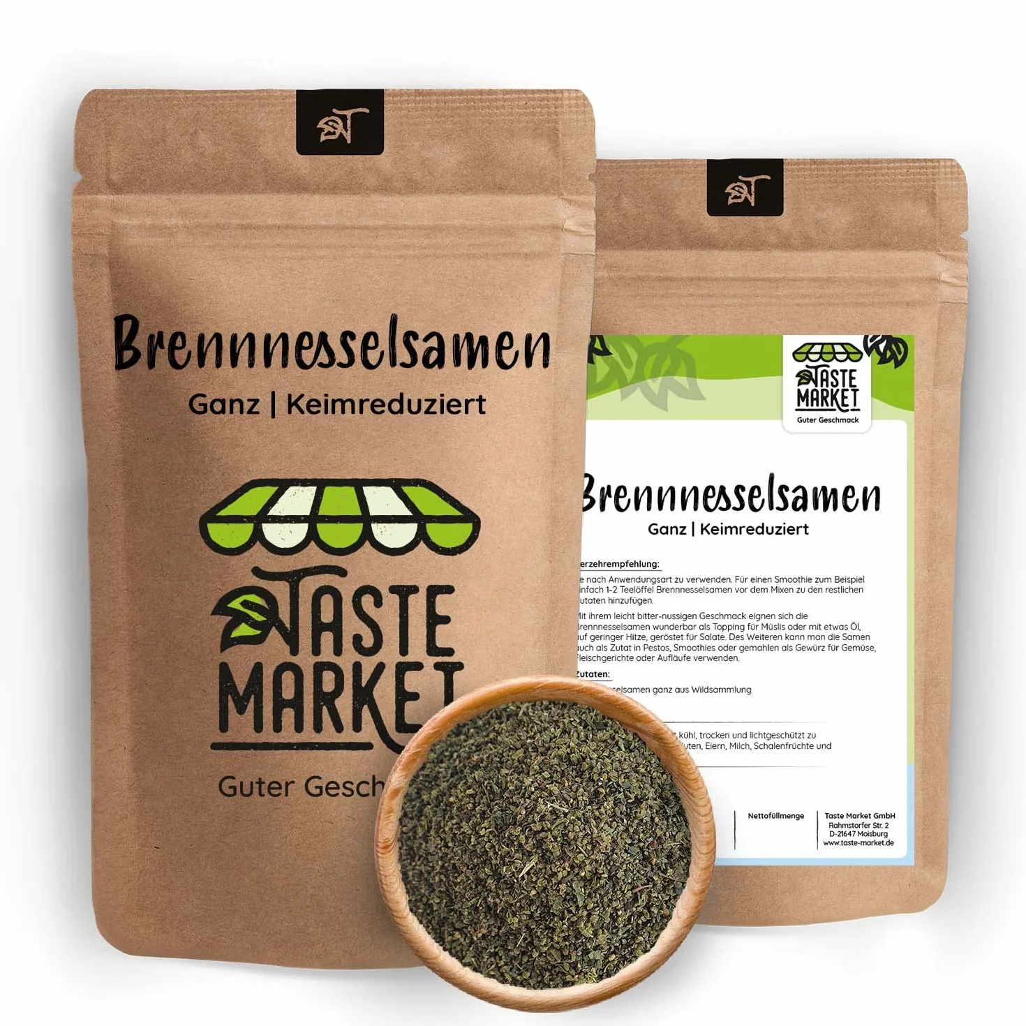 Semi di ortica interi 1 kg Germinazione Vegano Cibo crudo