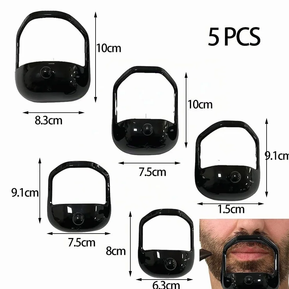 5 Pezzi modelli da barba per pizzetto Pizzetto Trimmer Modello Modello per Lo Styling Della Barba per il Taglio Simmetrico Della Barba da Uomo