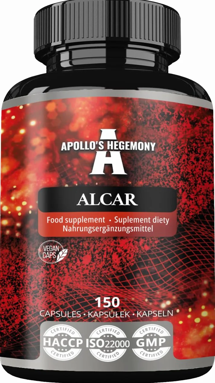 Apollo's Hegemony Acetil L-Carnitina HCL 550 mg ALCAR 150 Capsule Integratore Aminoacidi Supporto Cognitivo Energia
