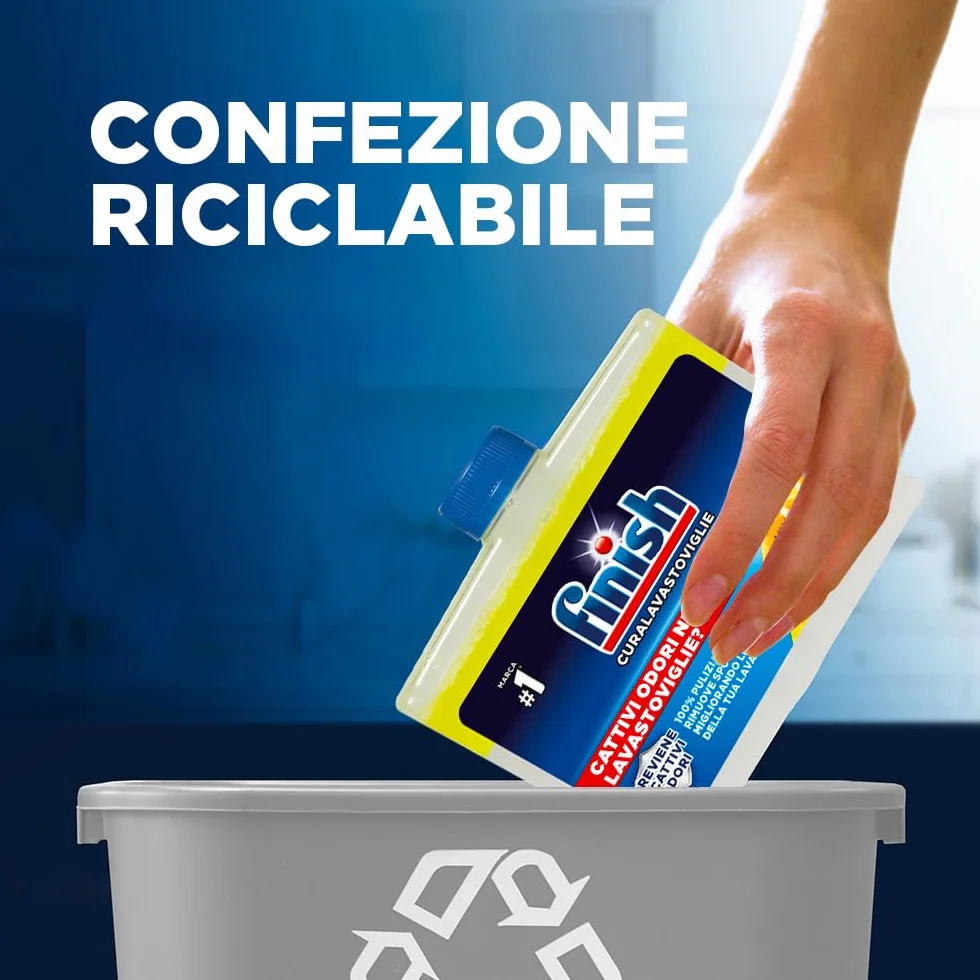 Finish Curalavastoviglie, Additivo Lavastoviglie, 2 Prodotti da 250 ml, Limone.