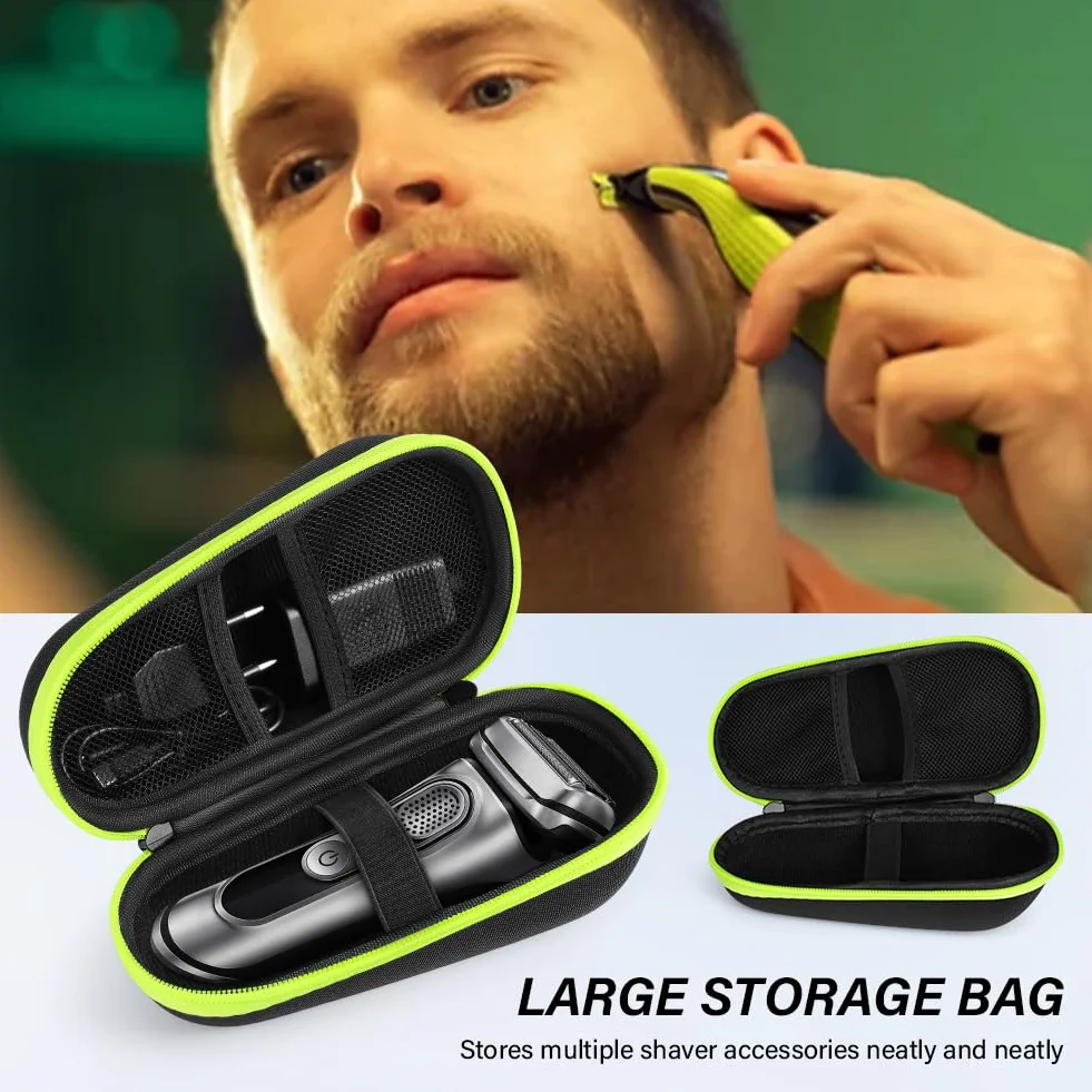 Custodia da Viaggio per Rasoio Elettrico Braun Serie 3, Serie 5, Serie 6, Serie 7, Serie 8, Serie 9, Portatile Case per Rasoio Elettrico, Borsa Rigida in EVA da Viaggio, Verde