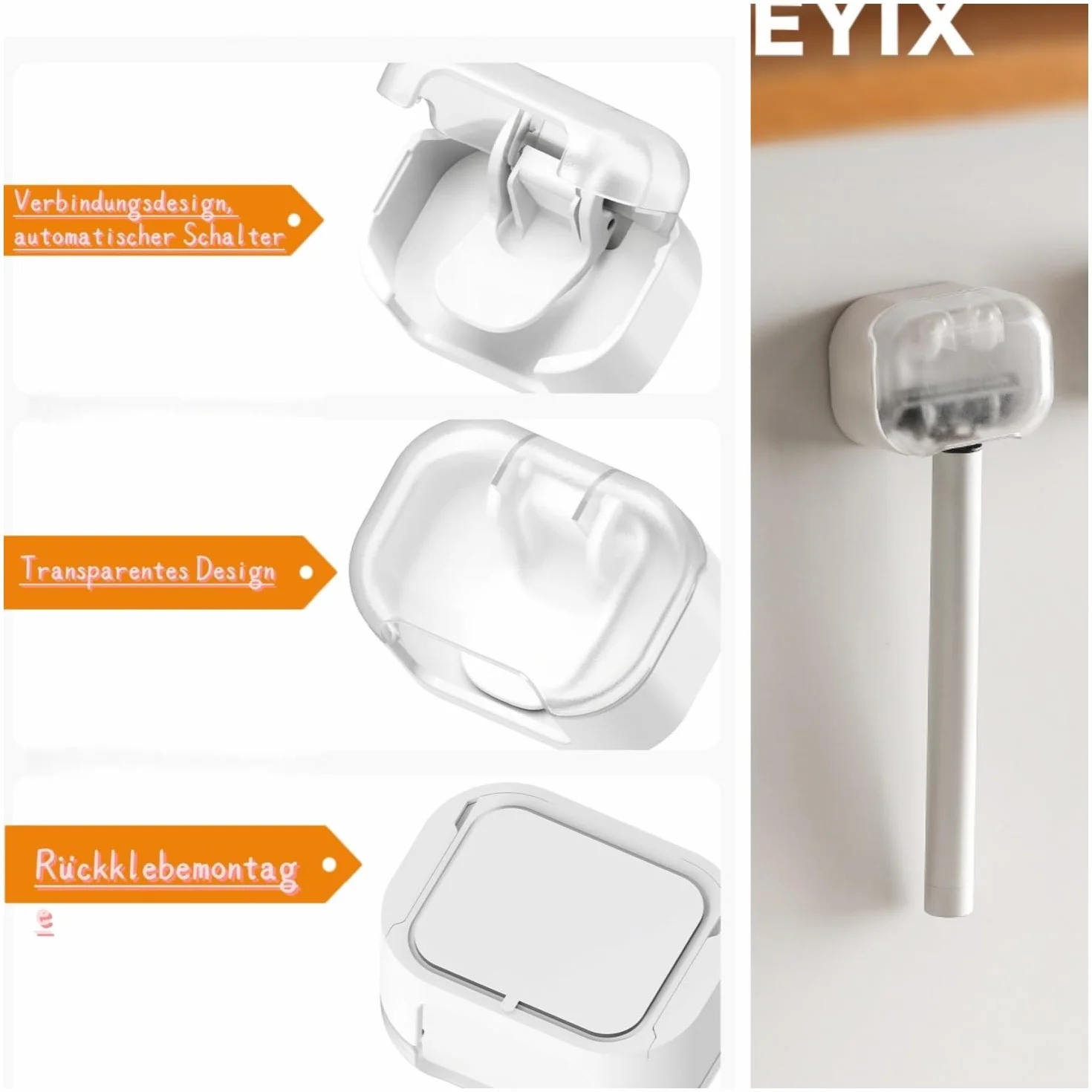 Razor Holder Razor Holder, Razor Holder with Cover, Dustproof Design, Waterproof Self-Adhesive Razor Holder Hanger for Bathroom Organiser