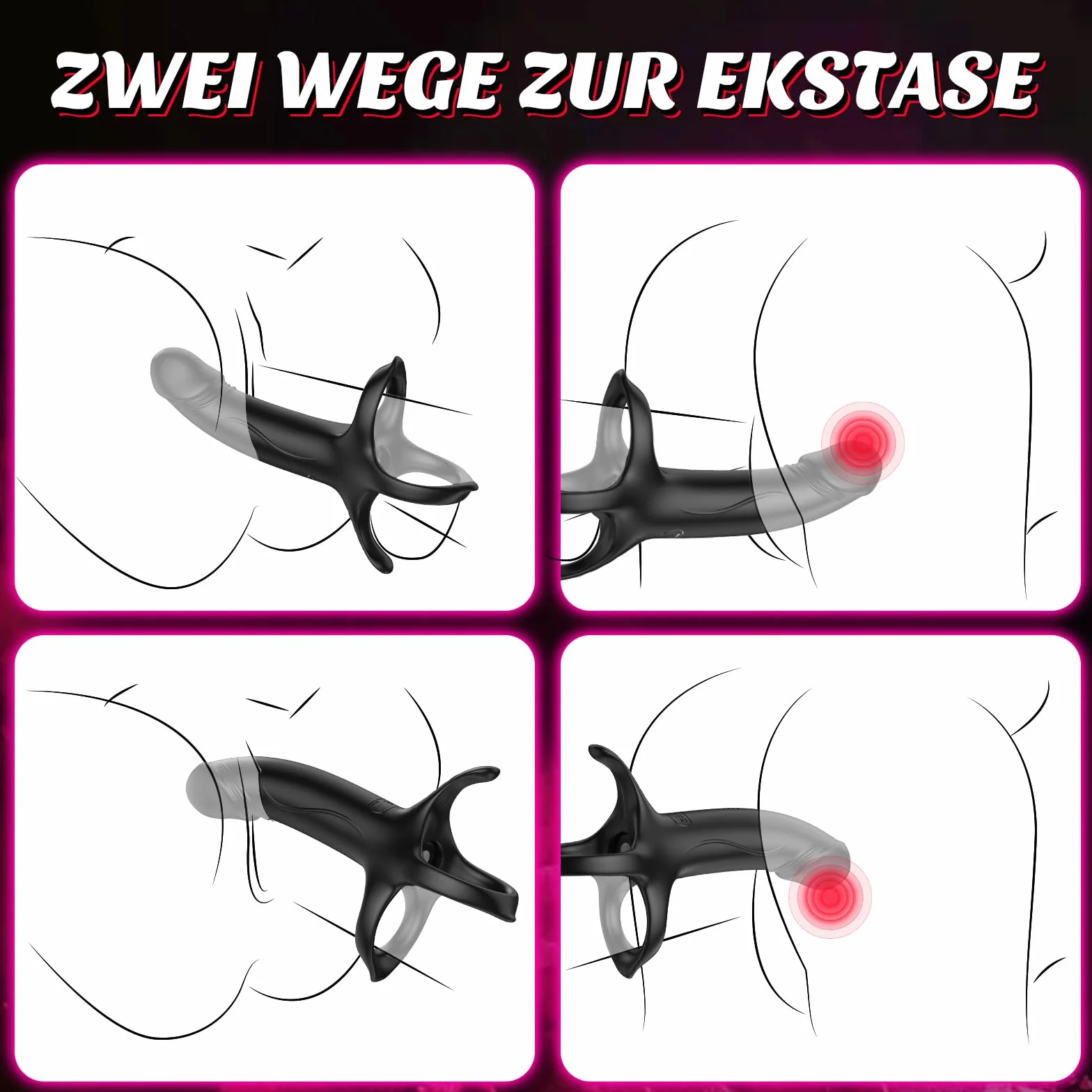 Vibratore anale Dildo Giocattoli del sesso per coppie Sesso estremo, Anello del cazzo Stimolazione della prostata Uomo Giocattoli del sesso Solo, Plug anale Set di vibratori Anello del cazzo