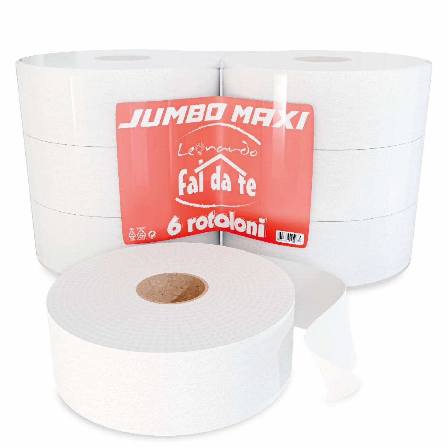 Rotoli Carta Igienica maxi jumbo 9.600 strappi - 6 rotoli 100% pura cellulosa