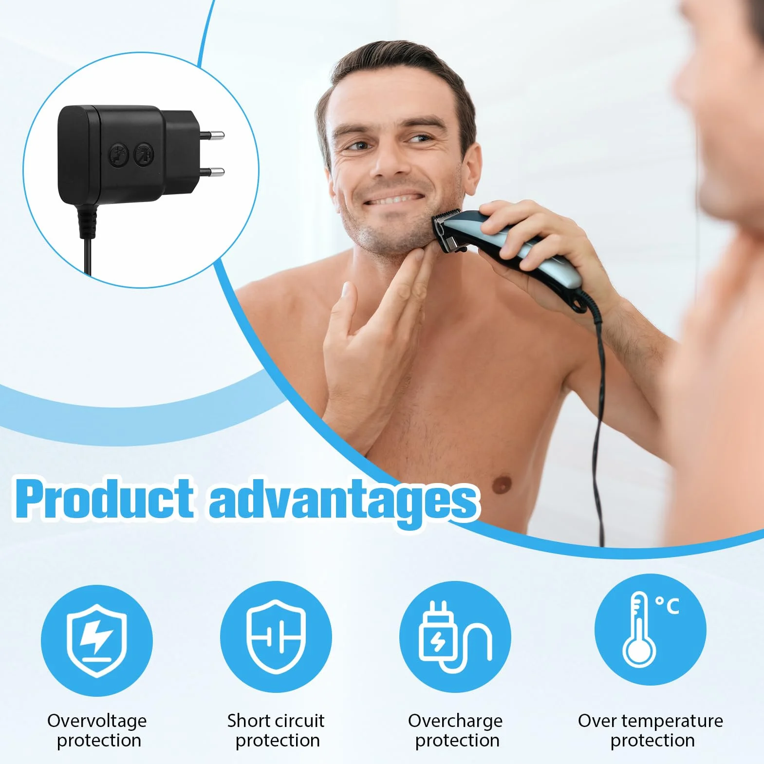 Caricabatterie Philips HQ8505 per Rasoi Elettrici 15V Adattatore