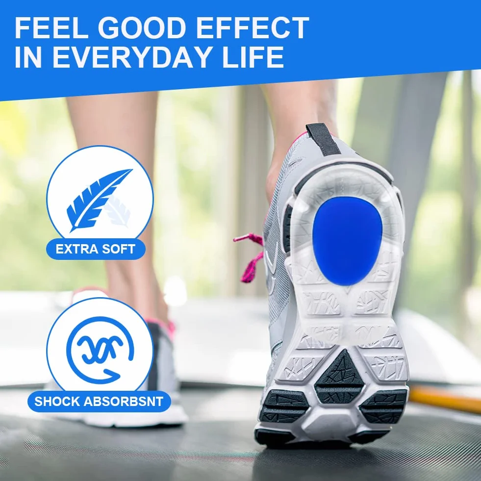 ACWOO Talloniera in Silicone, 2 Paia Supporti in Gel per Talloni, Tendine d'Achille Plantari per Tallonite, Soletta Tallonein per Sperone Calcaneare, Fascite Plantare, Dolori di Achille
