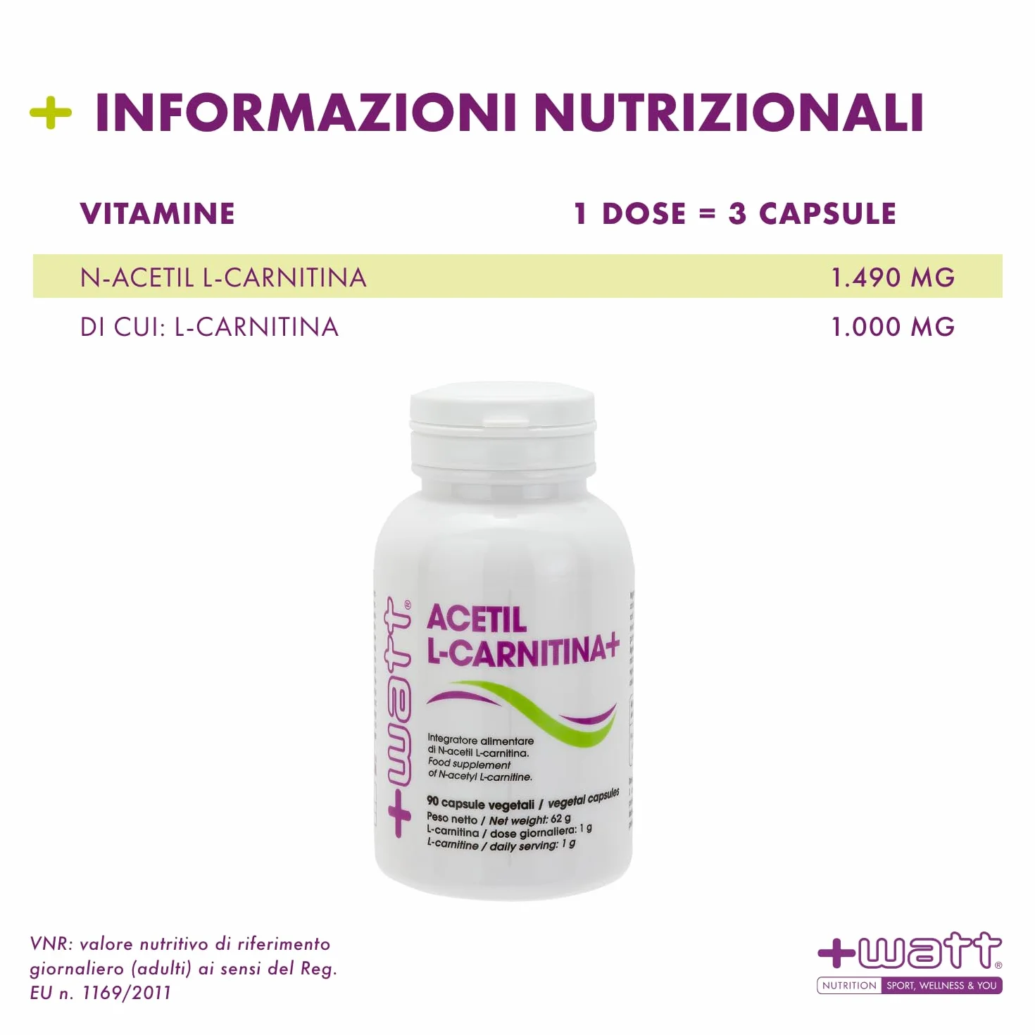 Acetil L-Carnitina 90 capsule integratore N-Acetil-L-Carnitina metabolismo grassi energia