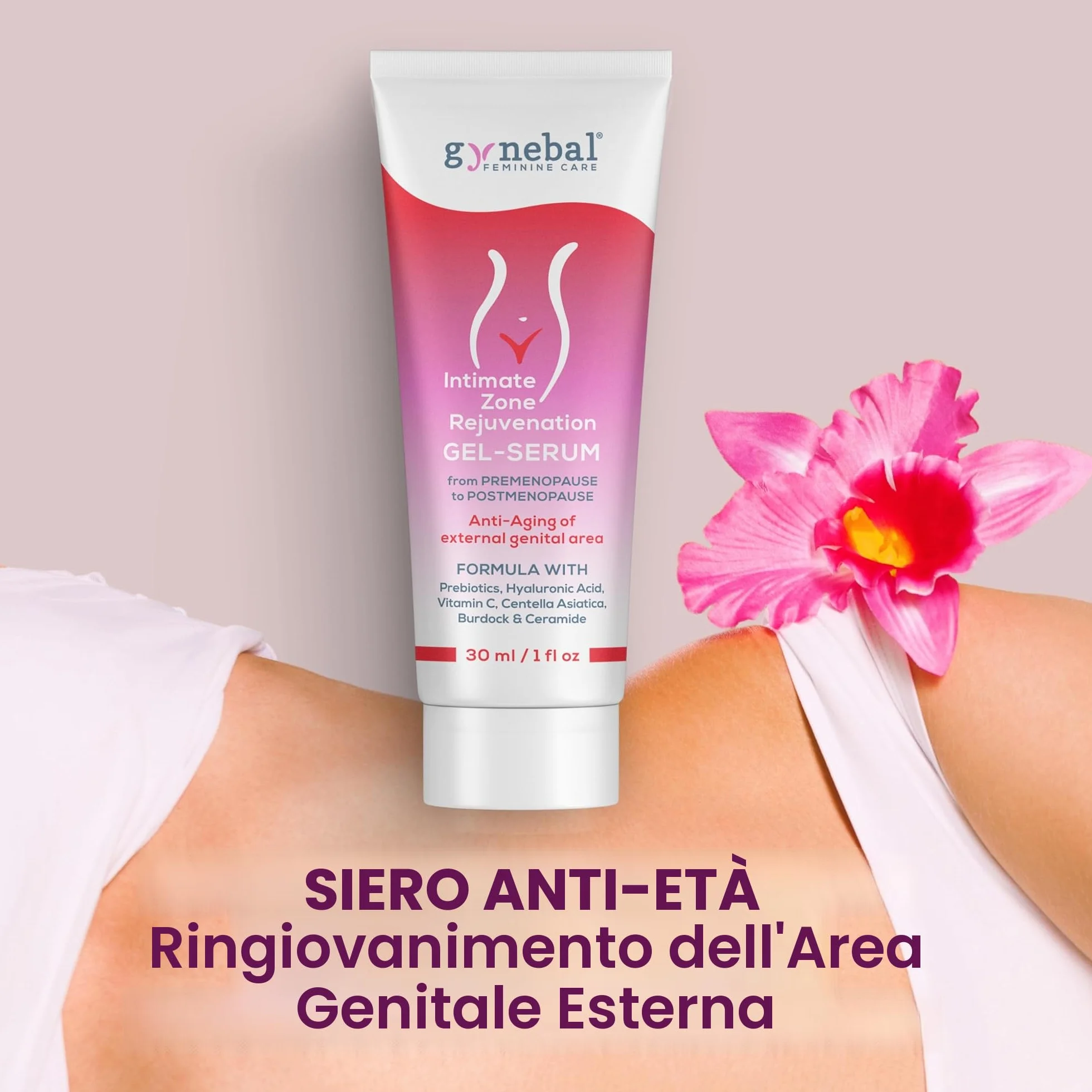 GYNEBAL Gel-Serum intimo 30 ml super idratante antietà secchezza intima femminile menopausa ialuronico vit C ceramidi